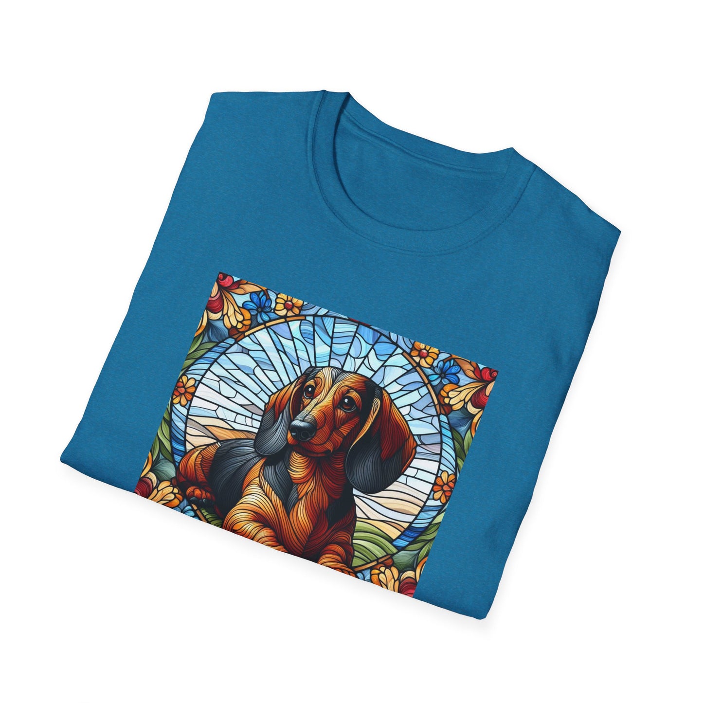 Dachshund Stained Glass Unisex Softstyle T-Shirt