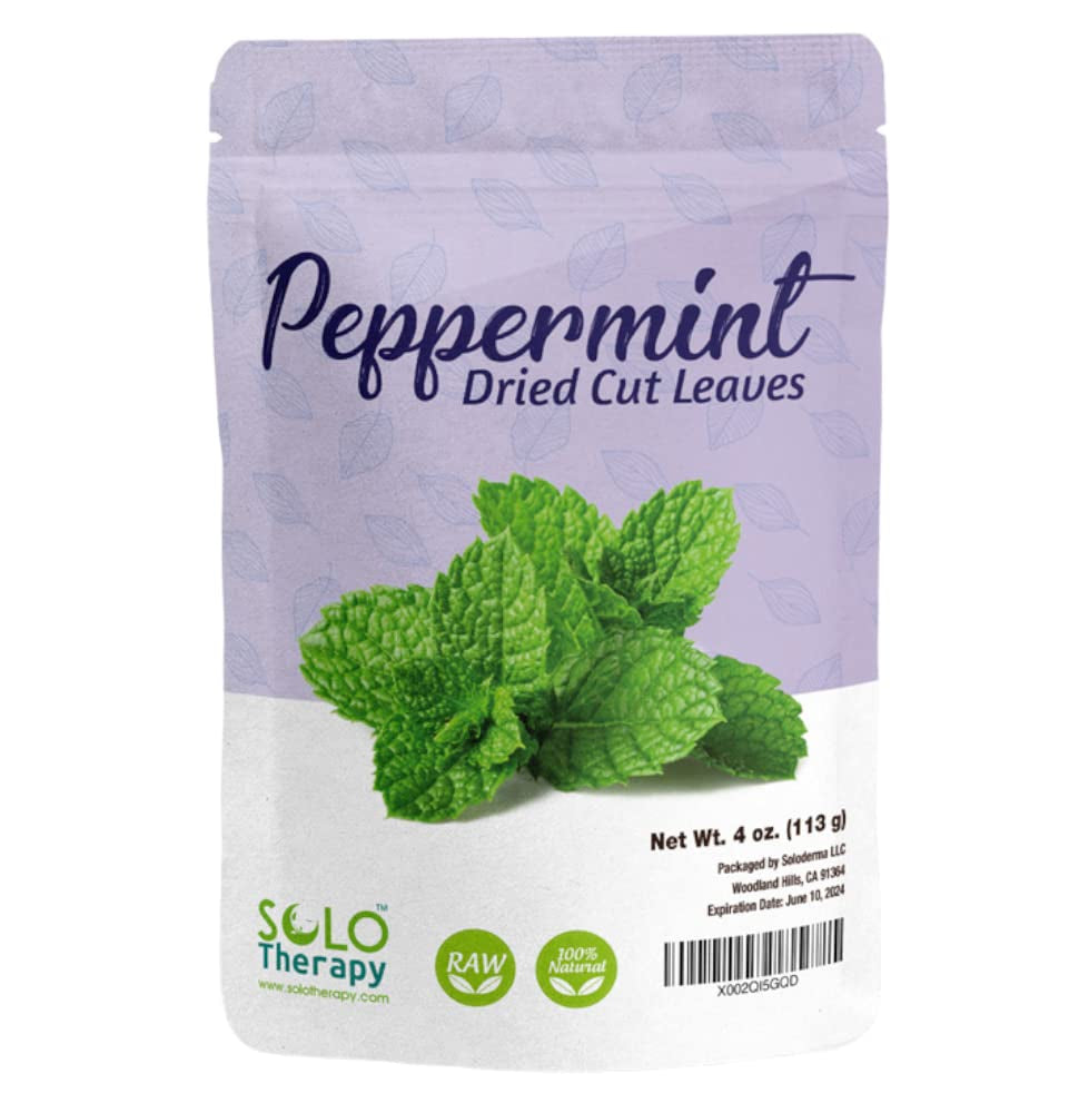 Peppermint Leaves 4 Oz., Peppermint Dried Cut Leaves, Peppermint Tea, Mentha Piperita, Herbal Tea in Resealable Bag, Product from USA TLBH