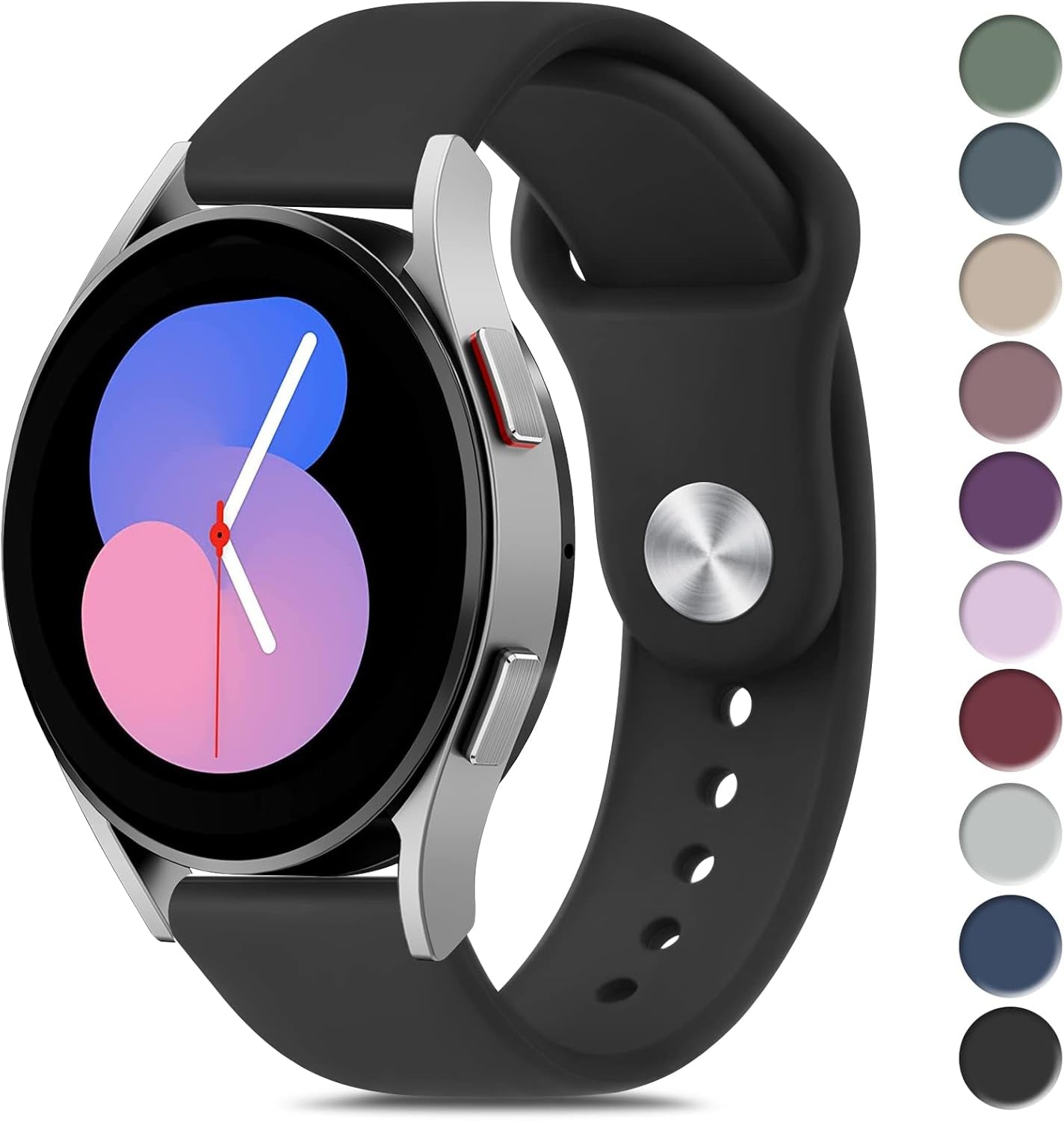 Bands Compatible with Samsung Galaxy Watch 5 Band 40Mm 44Mm, Galaxy Watch 5 Pro Bands 45Mm, 20Mm Soft Silicone Sport Replacement Strap for Galaxy Watch 5 Band Women Men