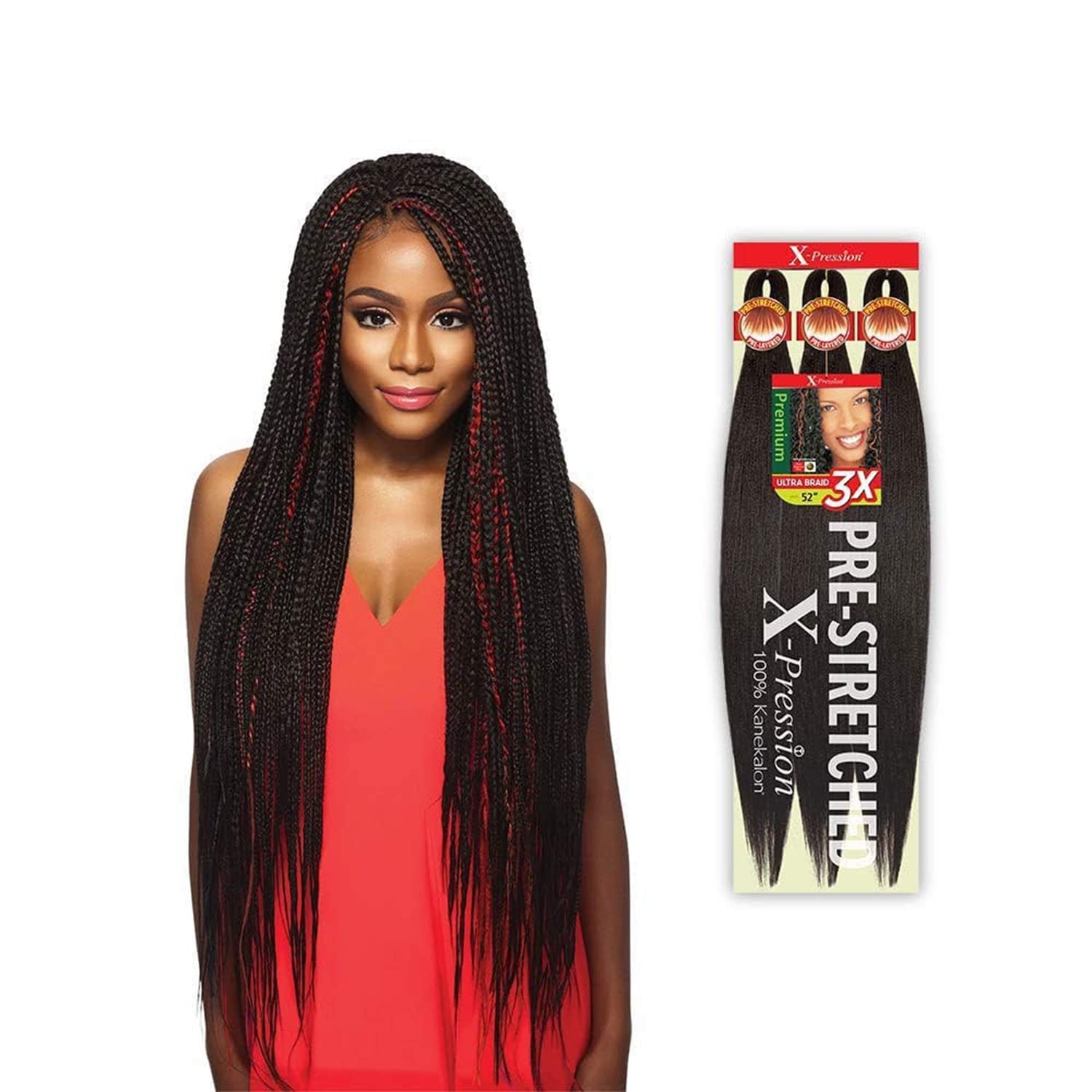 X-Pression Kanekaion 3X Pre Stretched Braid 42" (5-Pack, 2)