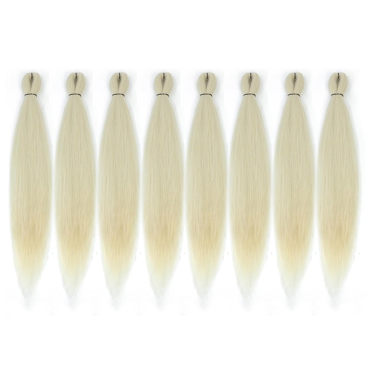 Pre-Stretched Braiding Hair - 16 Inch 8 Packs Off-White Super Long Braiding Hair for Twist or Box Braids, Yaki Texture Hot Water Setting Synthetic Braiding Hair Extensions (16 Inch, #613-8P)