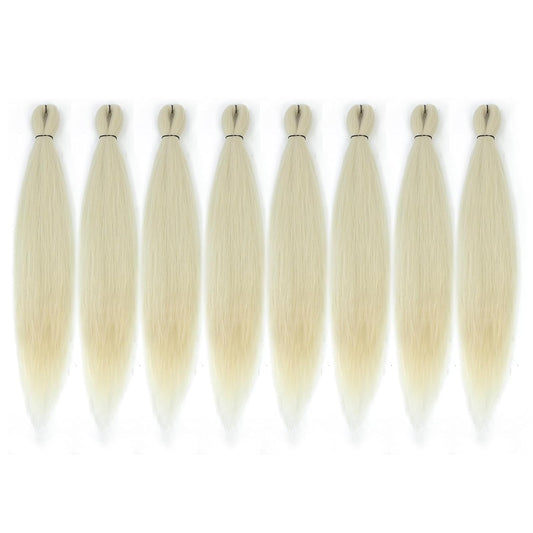 Pre-Stretched Braiding Hair - 16 Inch 8 Packs Off-White Super Long Braiding Hair for Twist or Box Braids, Yaki Texture Hot Water Setting Synthetic Braiding Hair Extensions (16 Inch, #613-8P)