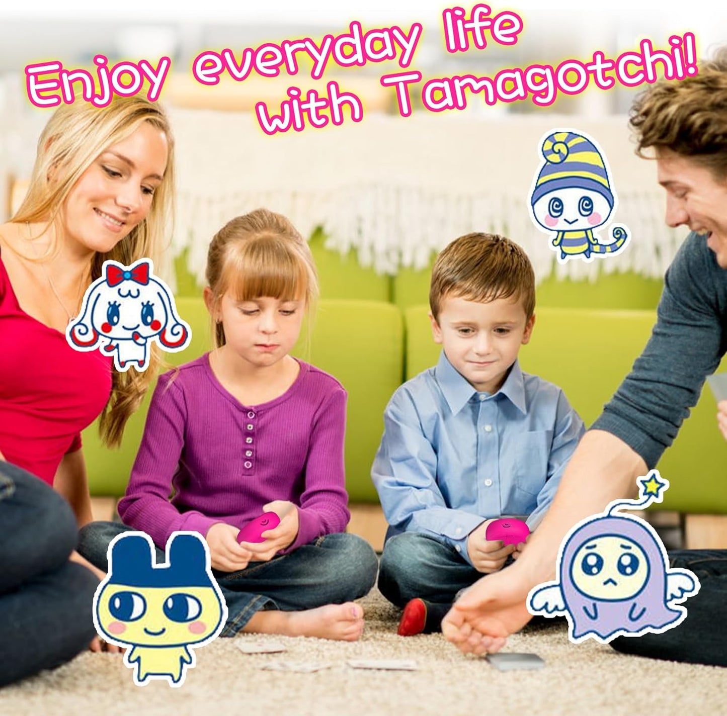 2 Pack Case for Tamagotchi Uni, Silicone Case + TPU Band Protective Cover for Tamagotchi Uni Interactive Virtual Pet Game Machine(Rose Red+Pink) ZOUSA