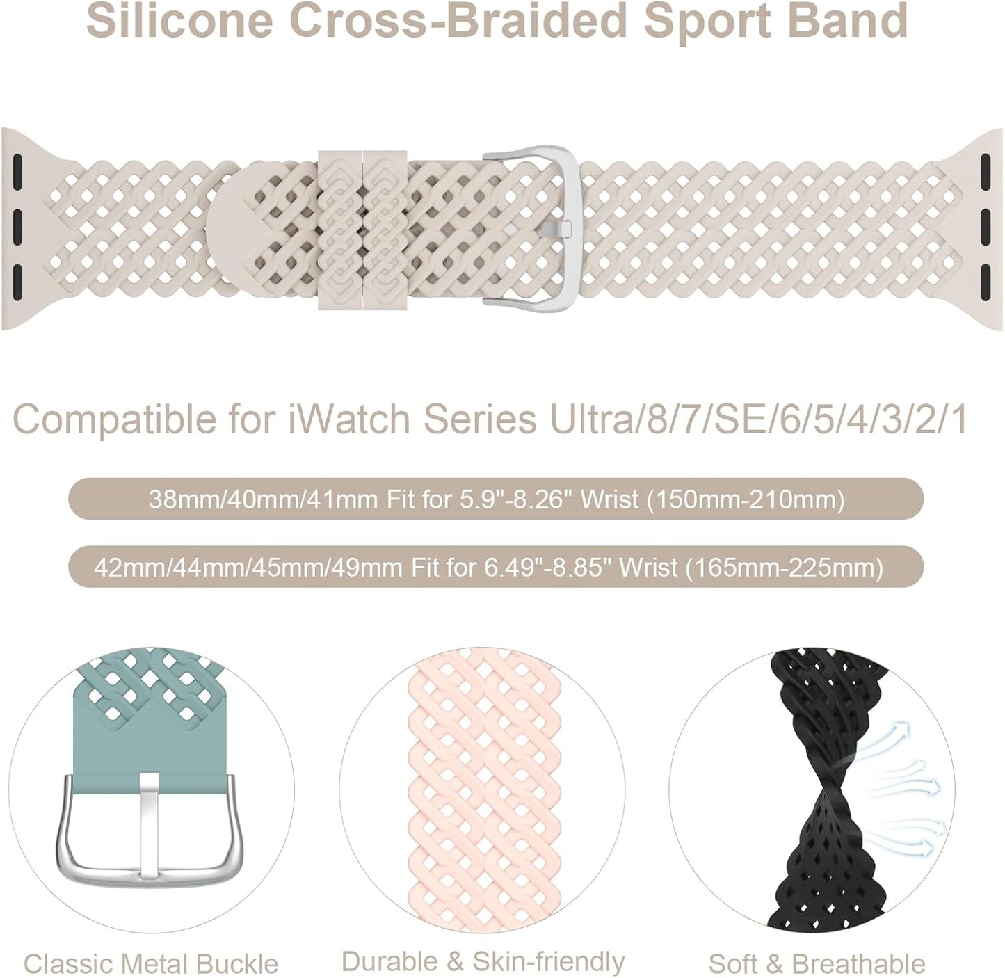 Sport Bands Compatible with Apple Watch Band 38Mm 40Mm 41Mm 42Mm 44Mm 45Mm 49Mm Women, Soft Silicone Strap with Classic Clasp Replacement Wristband for Iwatch Series Ultra 8 7 SE 6 5 4 3 2 1