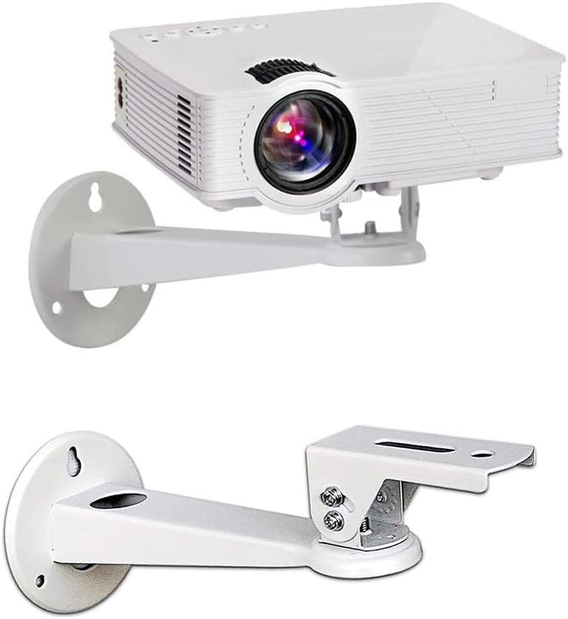Mini Projector Wall Mount/Projector Hanger/Cctv Security Camera Housing Mounting Bracket(White) - for Cctv/Camera/Projector/Webcam - with Load 11 Lbs Length 7.8 Inch - Rotation 360° (White)