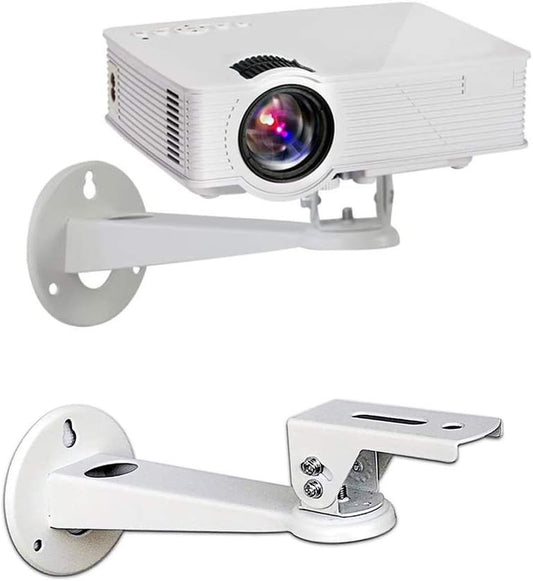 Mini Projector Wall Mount/Projector Hanger/Cctv Security Camera Housing Mounting Bracket(White) - for Cctv/Camera/Projector/Webcam - with Load 11 Lbs Length 7.8 Inch - Rotation 360° (White)