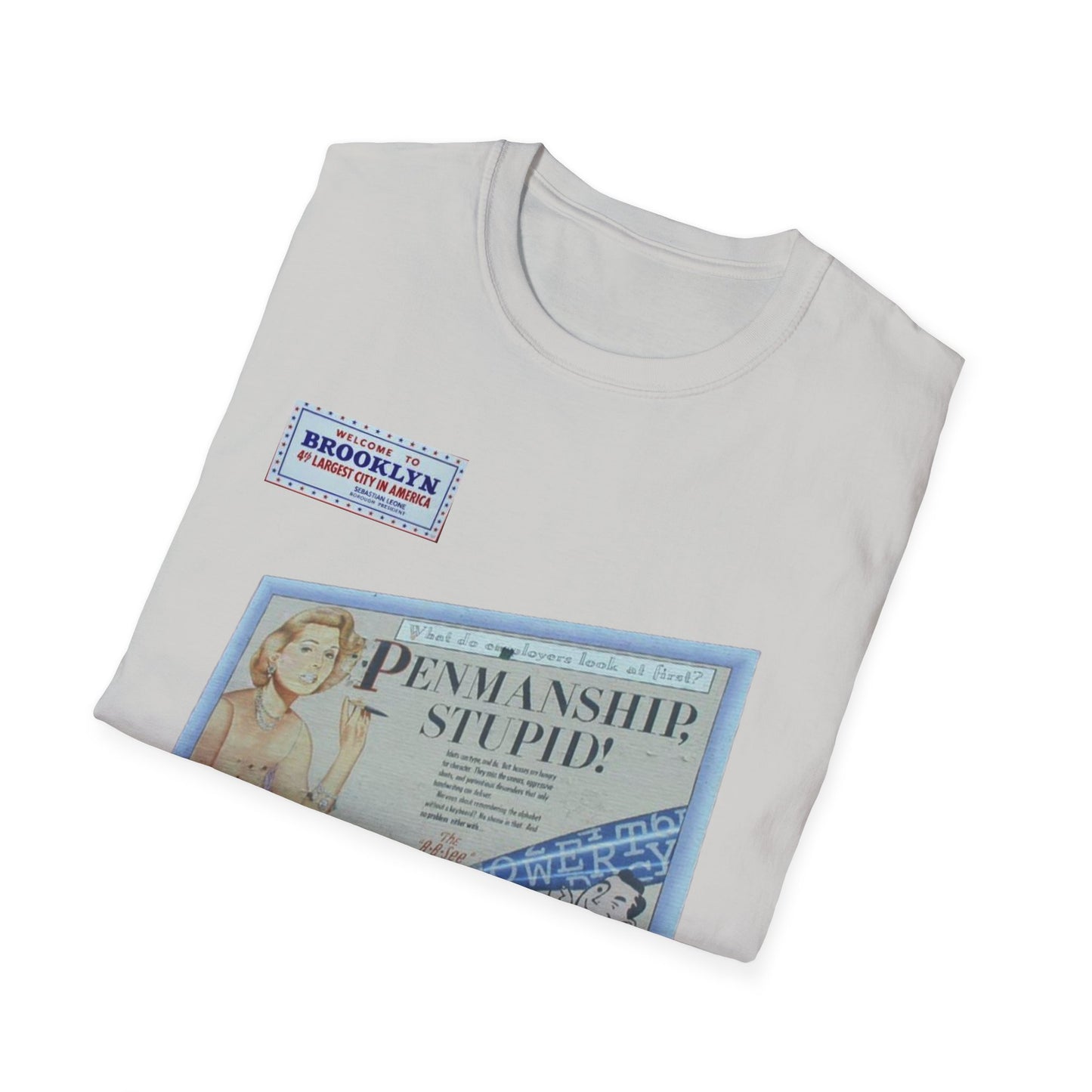 RETRO VINTAGE Penmanship sign [gone] Brooklyn, NY Unisex Softstyle T-Shirt