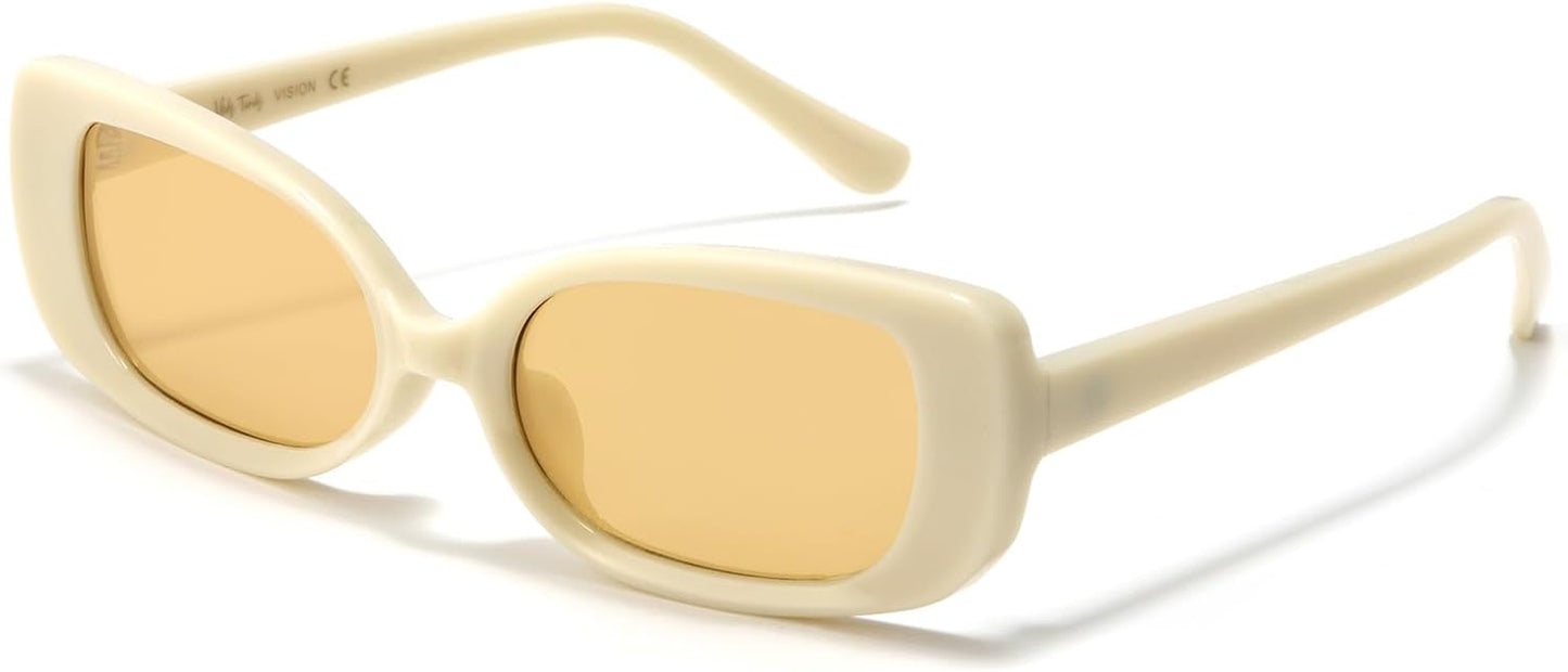 Rectangle Sunglasses Men Tinted Polarized Big Square Retro 90S Vintage Y2K Glasses for Women UV Protection