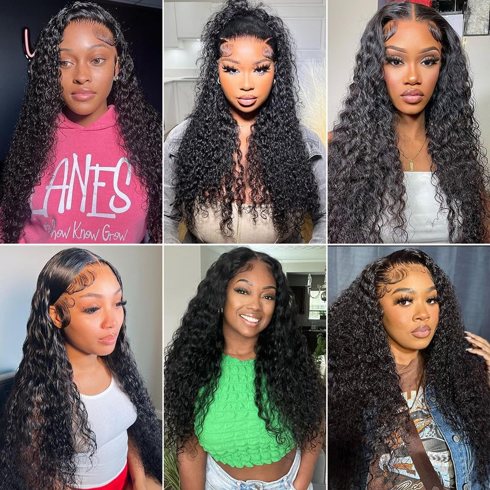 Water Wave Bundles and Closure Curly Wave Bundles with 4X4 Free Part Closure Ocean Wave Wet and Wavy Human Hair Bundles with Lace Closure (10 12 14+10) Pre Plucked with Baby Hair Natural Color