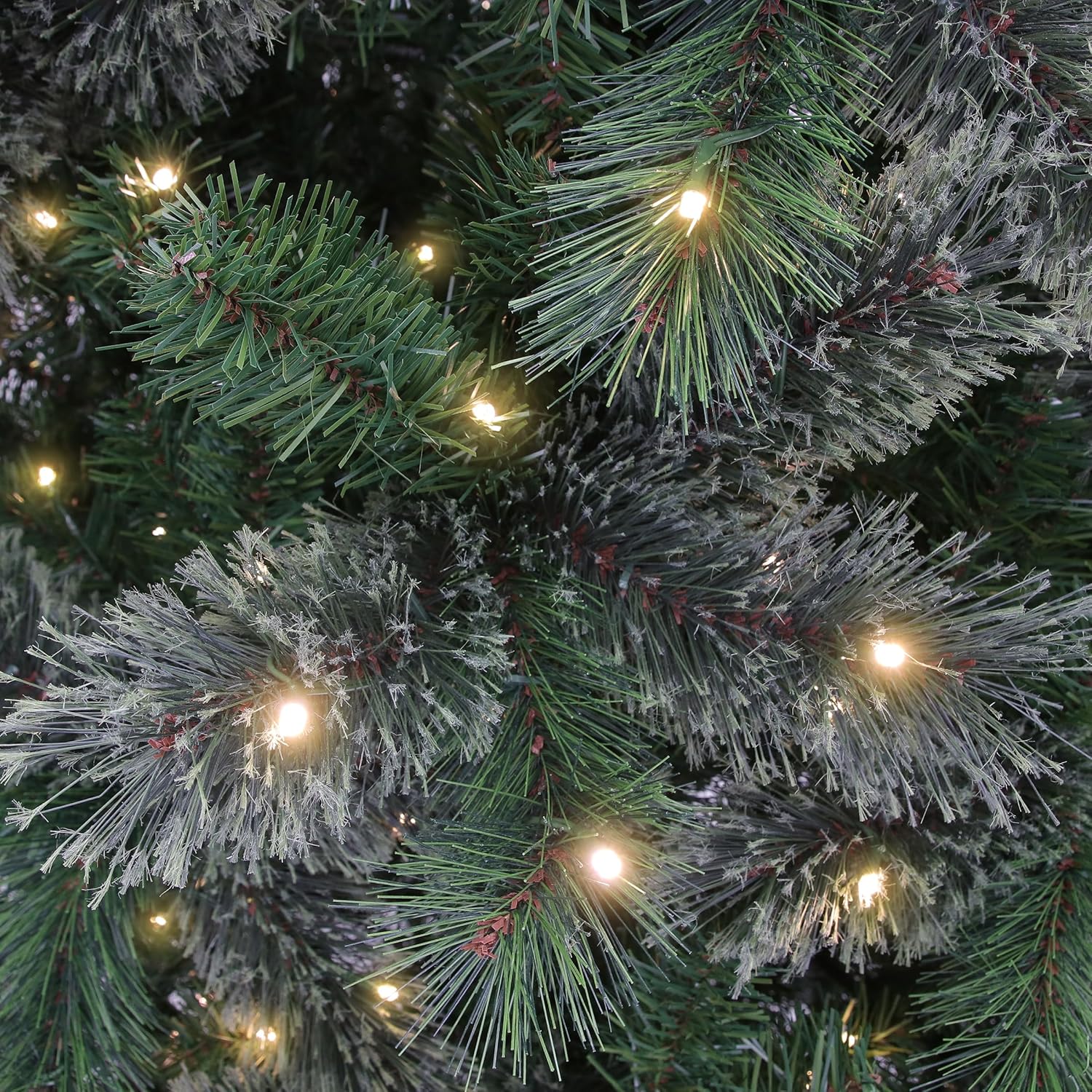 7.5' Pre-Lit Christmas Tree - Cashmere Pine Tree with 500 Bicolor LED Lights & Metal Stand - 10 Light Functions & 52" Diameter