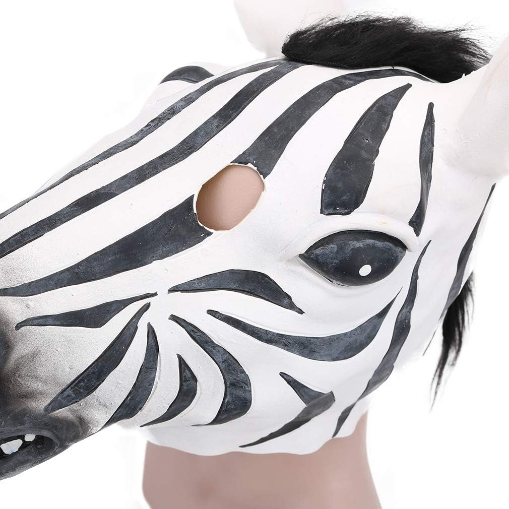 Latex Zebra Head Mask for Halloween Party - Cosplay Costume Party Animal Mask