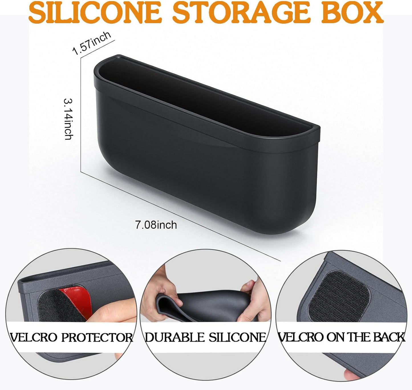 For Tesla Model Y 3 Sunglasses Holder Center Console Organizer Tray Storage Box Key Card Coin Holder Silicone Hook for Flocking for Tesla Model 3 Model Y Accessories