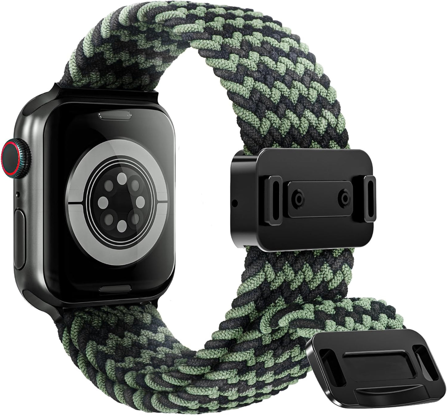 Magnetic Stretchy Watch Band Compatible for Apple Watch Band 38Mm 40Mm 41Mm,Comfortable Adjustable Straps Wristbands for Iwatch Series 9 8 7 6 5 4 SE 3 2 1 Ultra 1 2 Women Men,Black&Army Green