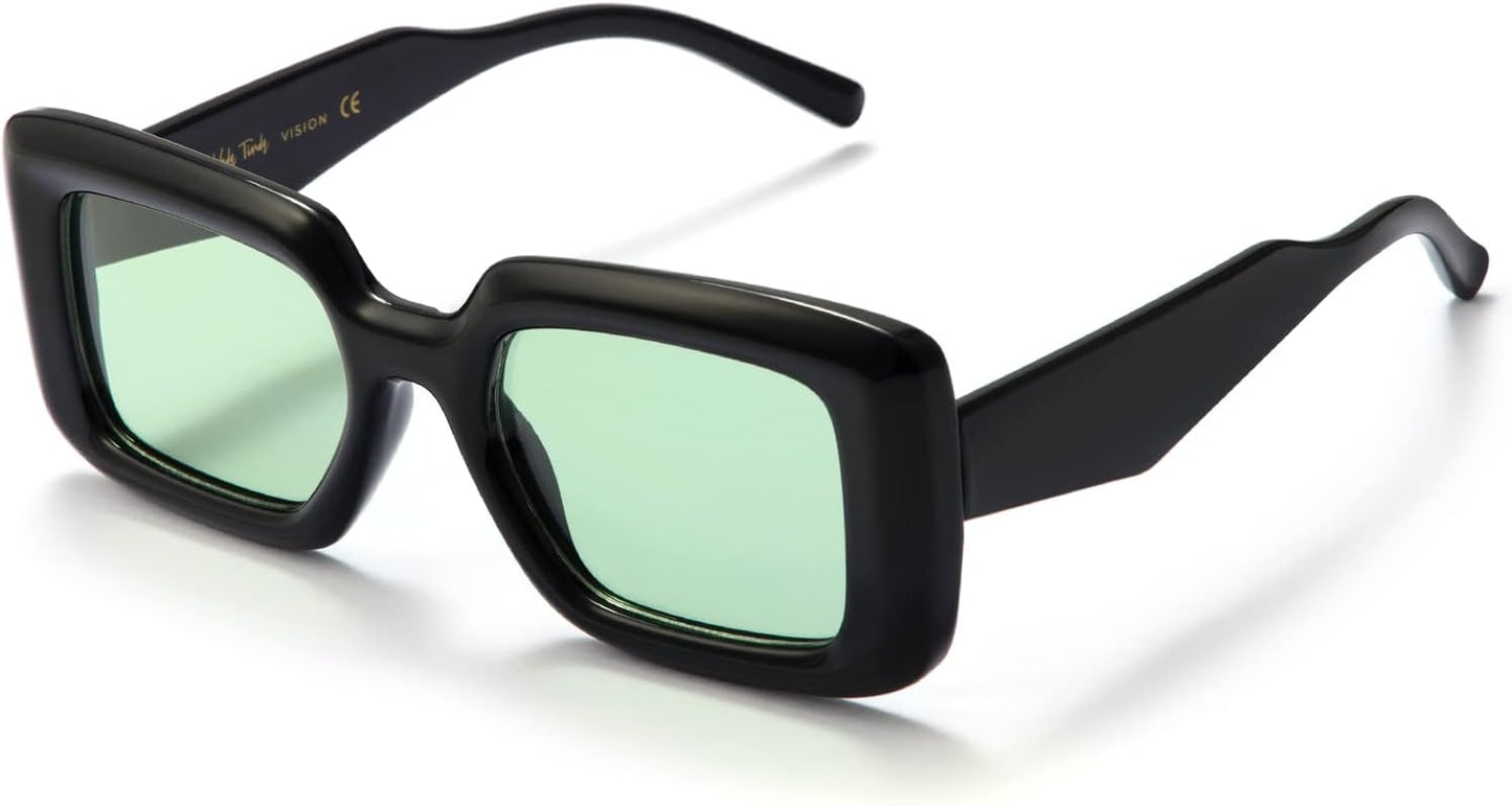 Rectangle Sunglasses Men Tinted Polarized Big Square Retro 90S Vintage Y2K Glasses for Women UV Protection