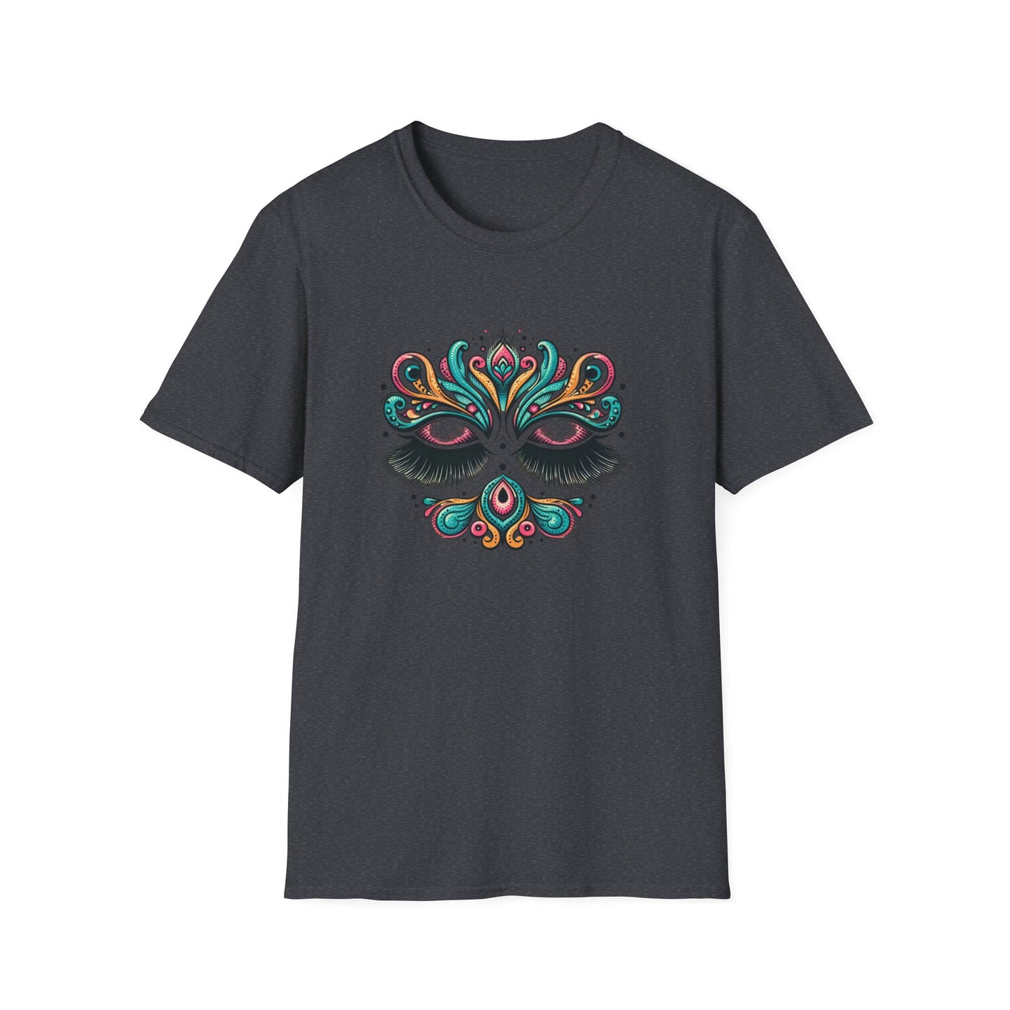 Colorful Mandala Unisex Softstyle T-Shirt – Bohemian LASHES Vibe for Art Lovers