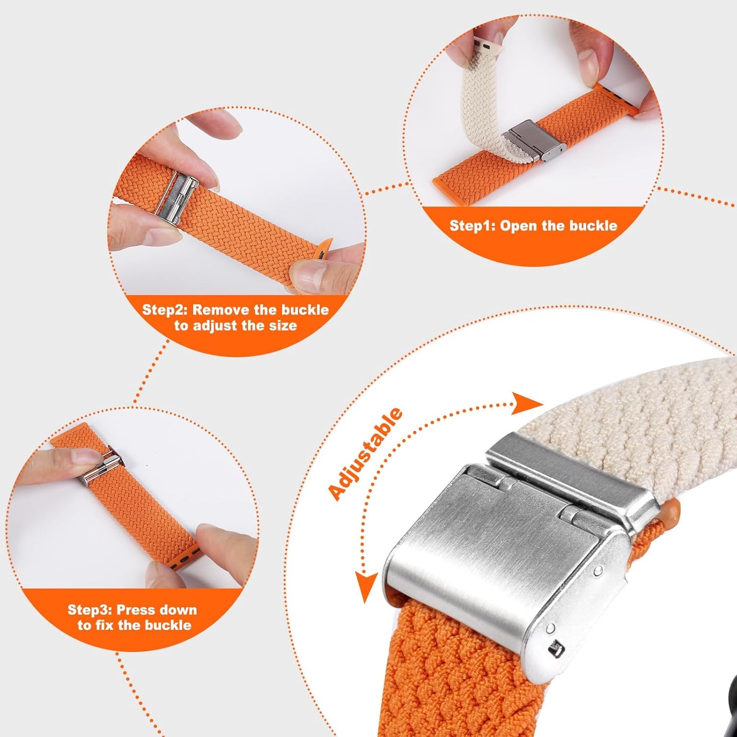 Compatible with Apple Watch Band Braided Stretchy Wristbands, Solo Loop Strap with Adjustable Buckle for Iwatch Series 8 7 6 SE 5 4 3 2 1 Ultra, 38Mm 40Mm 41Mm 42Mm 44Mm 45Mm 49Mm Women Men, 3Packs