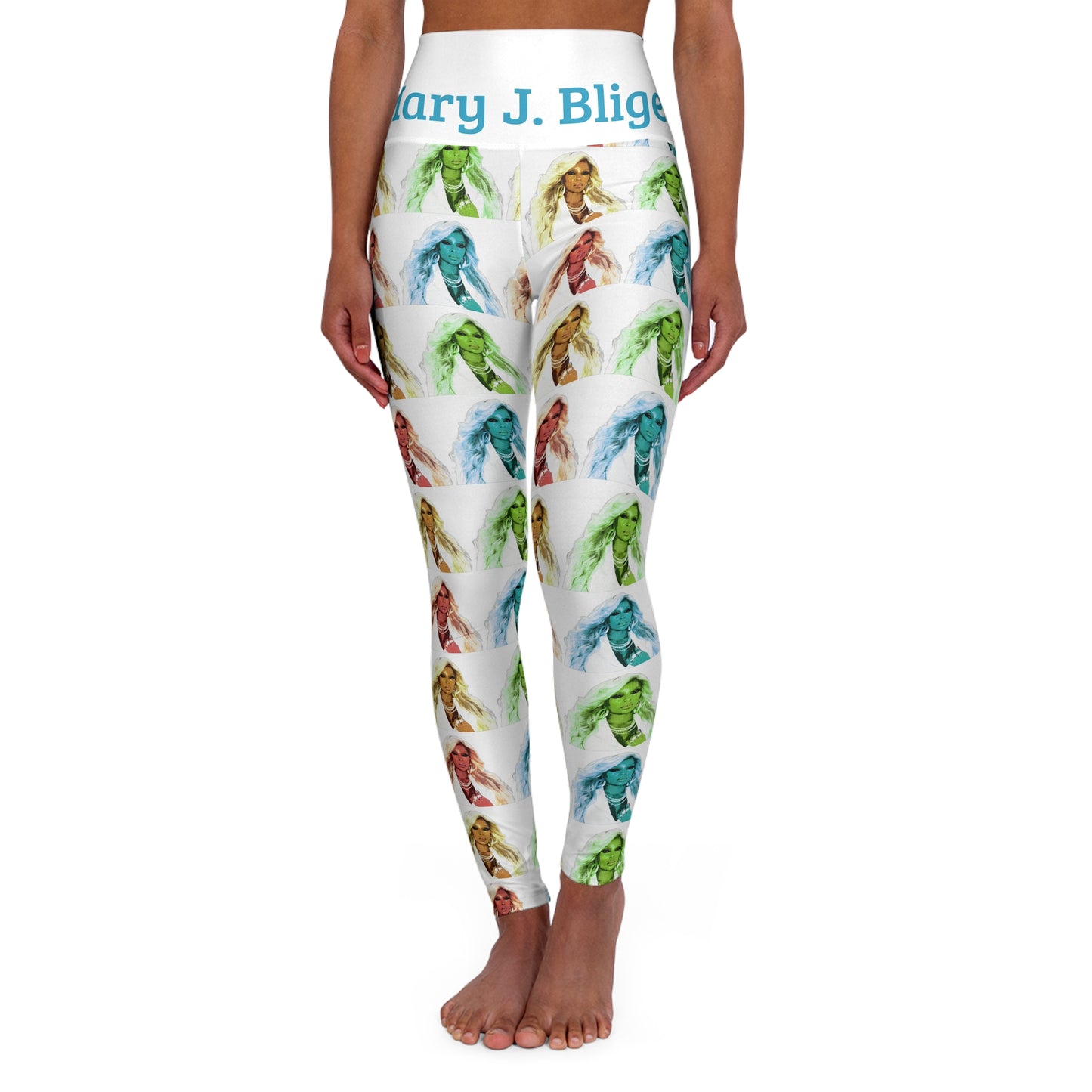Mary J. Blige Andy Warhol Style Pop Art High Waisted Yoga Leggings