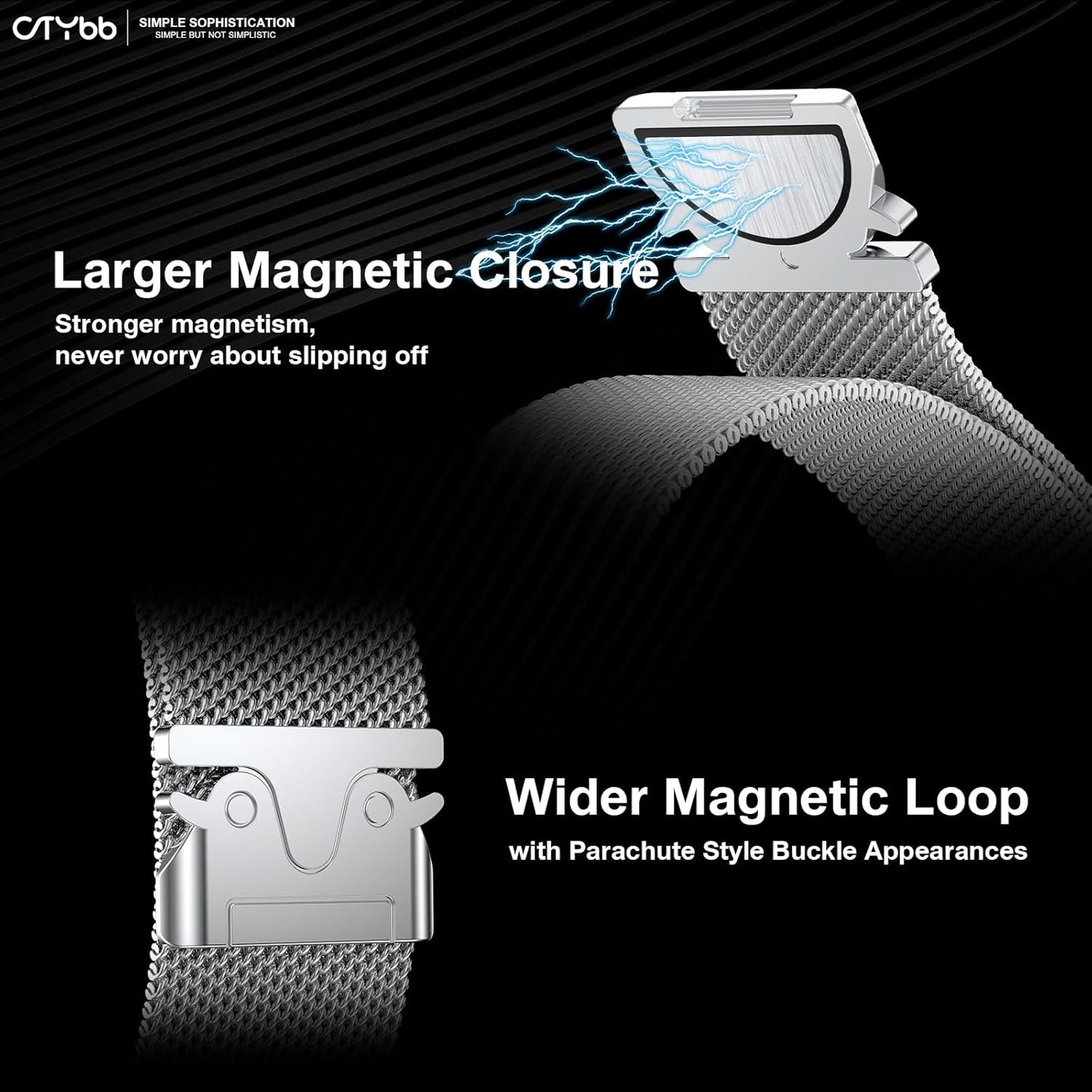 Milanese Mesh Loop Compatible with Apple Watch Band 40Mm 41Mm 38Mm 42Mm Series 10 9 8 7 SE 6 5 4 3 2 1 Men & Women, Stainless Steel Wider Metal Strap with Magnetic Clasp for Iwatch Bands