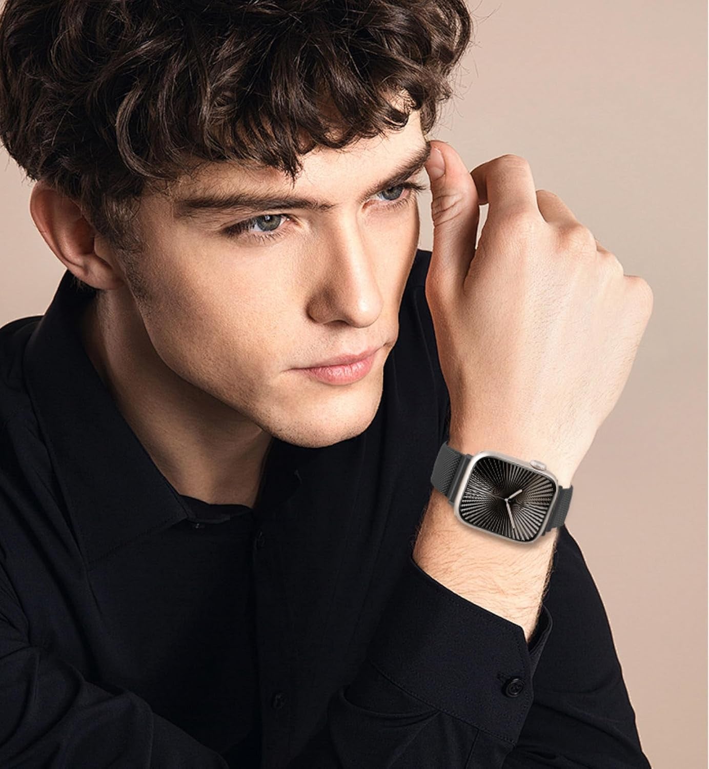 Milanese Mesh Loop Compatible for Apple Watch Ultra 2 Band 49Mm 46Mm 45Mm 44Mm Men Women, Breathable Replacement Band with Adjustable Parachute-Style Buckle for Iwatch Se/Series 10/9/8/7/6/5/4,Ultra/2