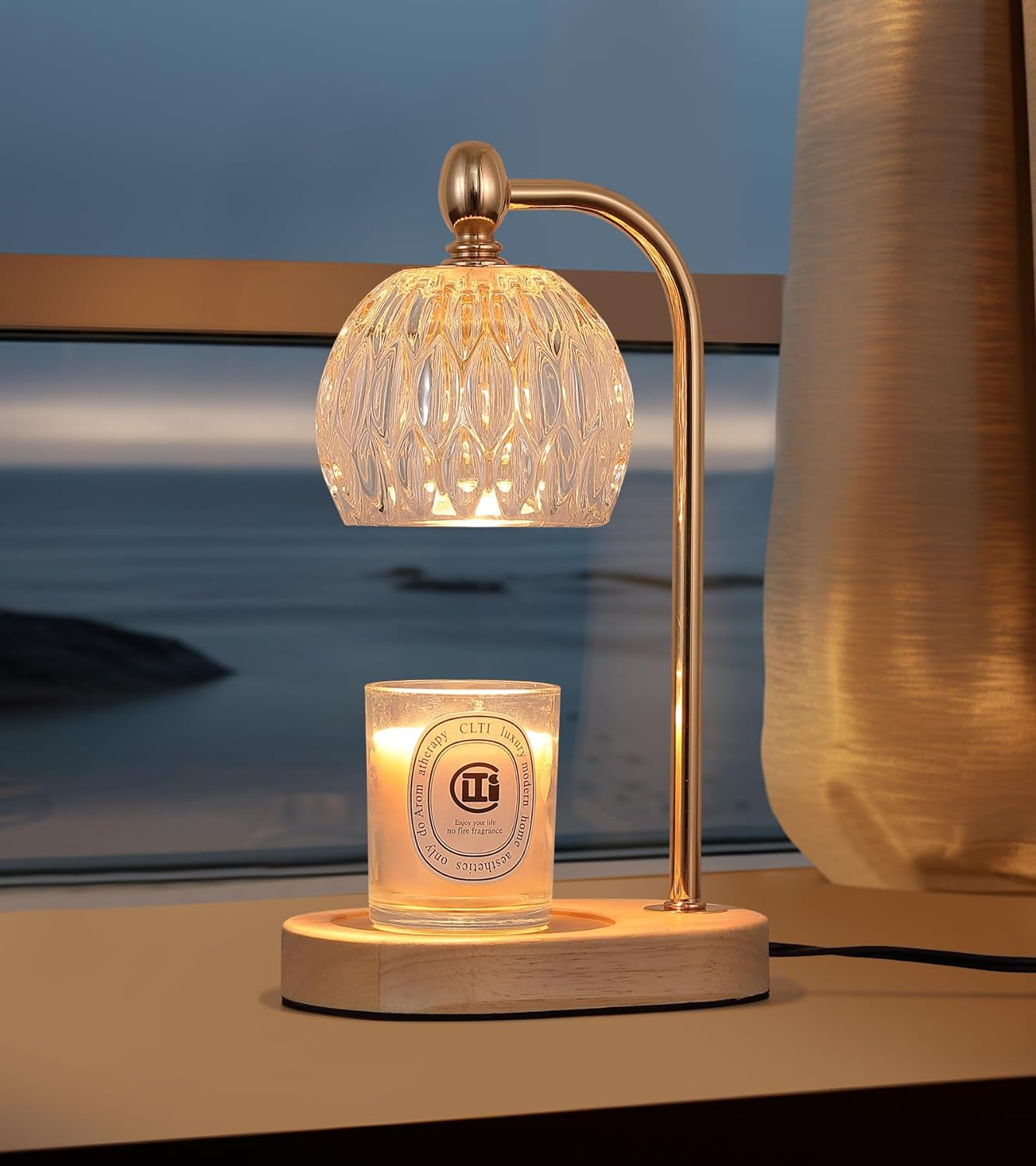 Candle Warmer Lamp,Adjustable Height Dimmble Fragrance Electric Melter House Warming Decor with 2 Bulbs for Gifts Bedroom New Home Jar Candles