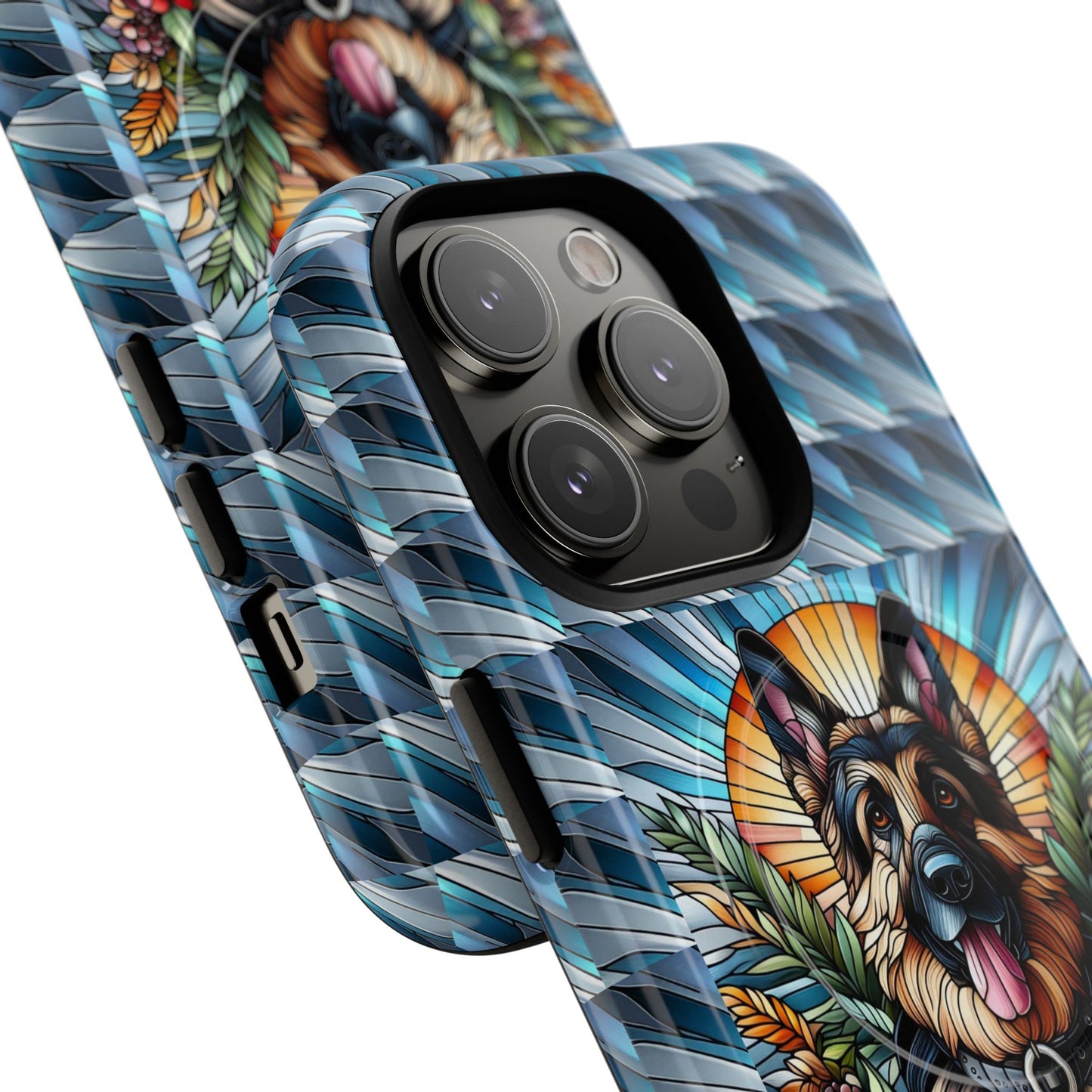 German Shepherd Stained Glass Tough Magnetic Cases