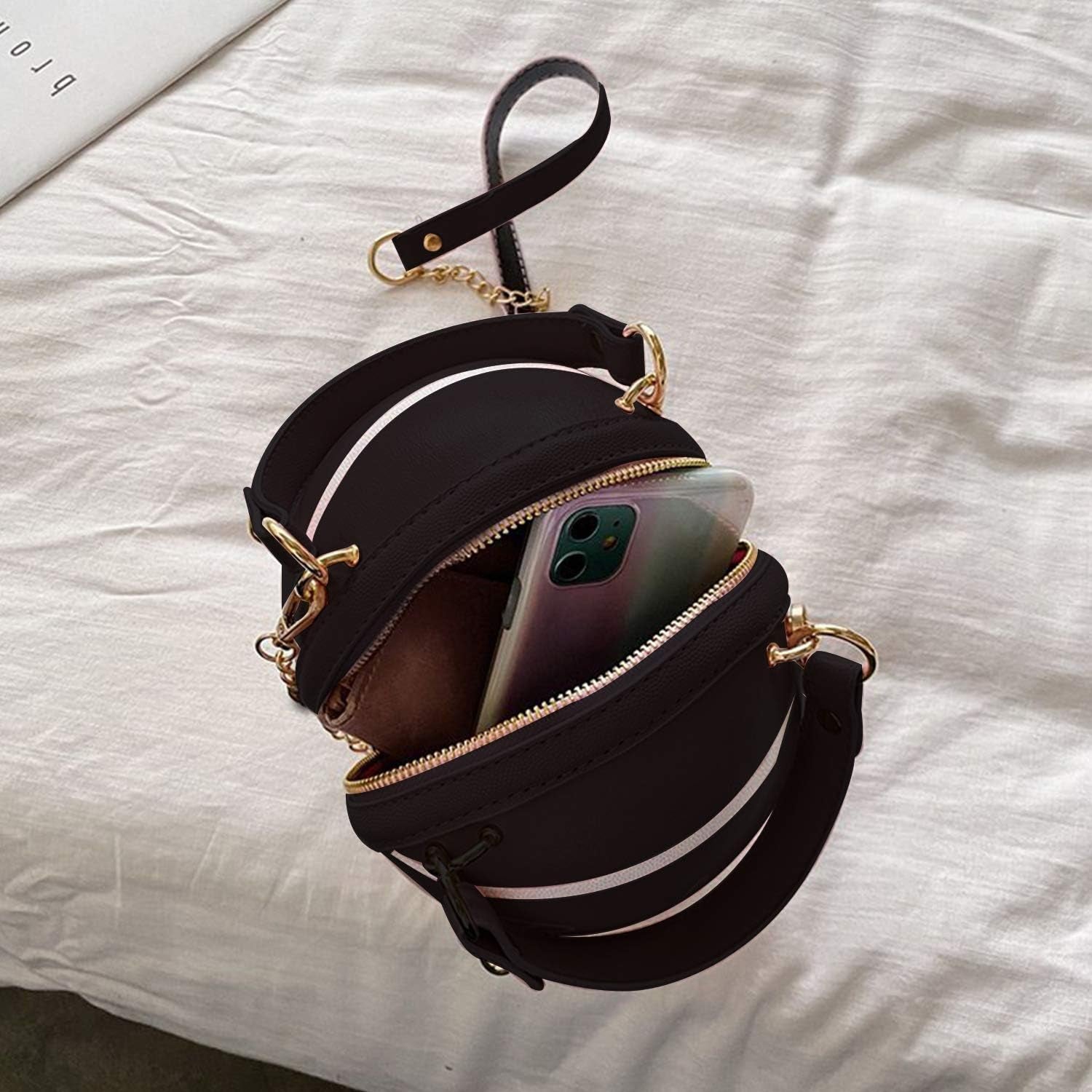 Basketball Purse for Women Novelty Crossbody Purses Small Cute Tote Bag PU Leather round Handbags