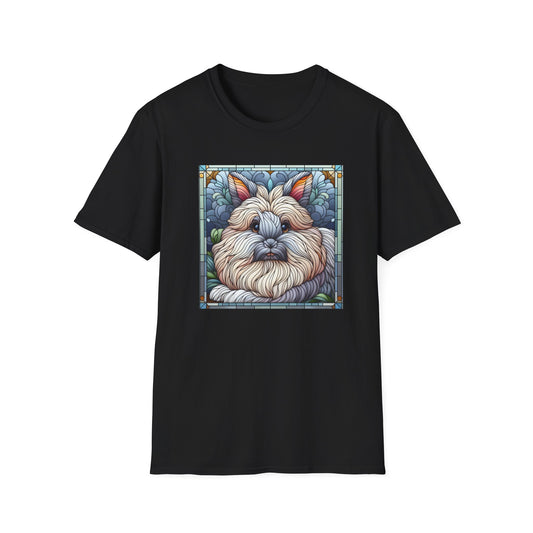 Angora Rabbit Animal Stained Glass Design Unisex Softstyle T-Shirt
