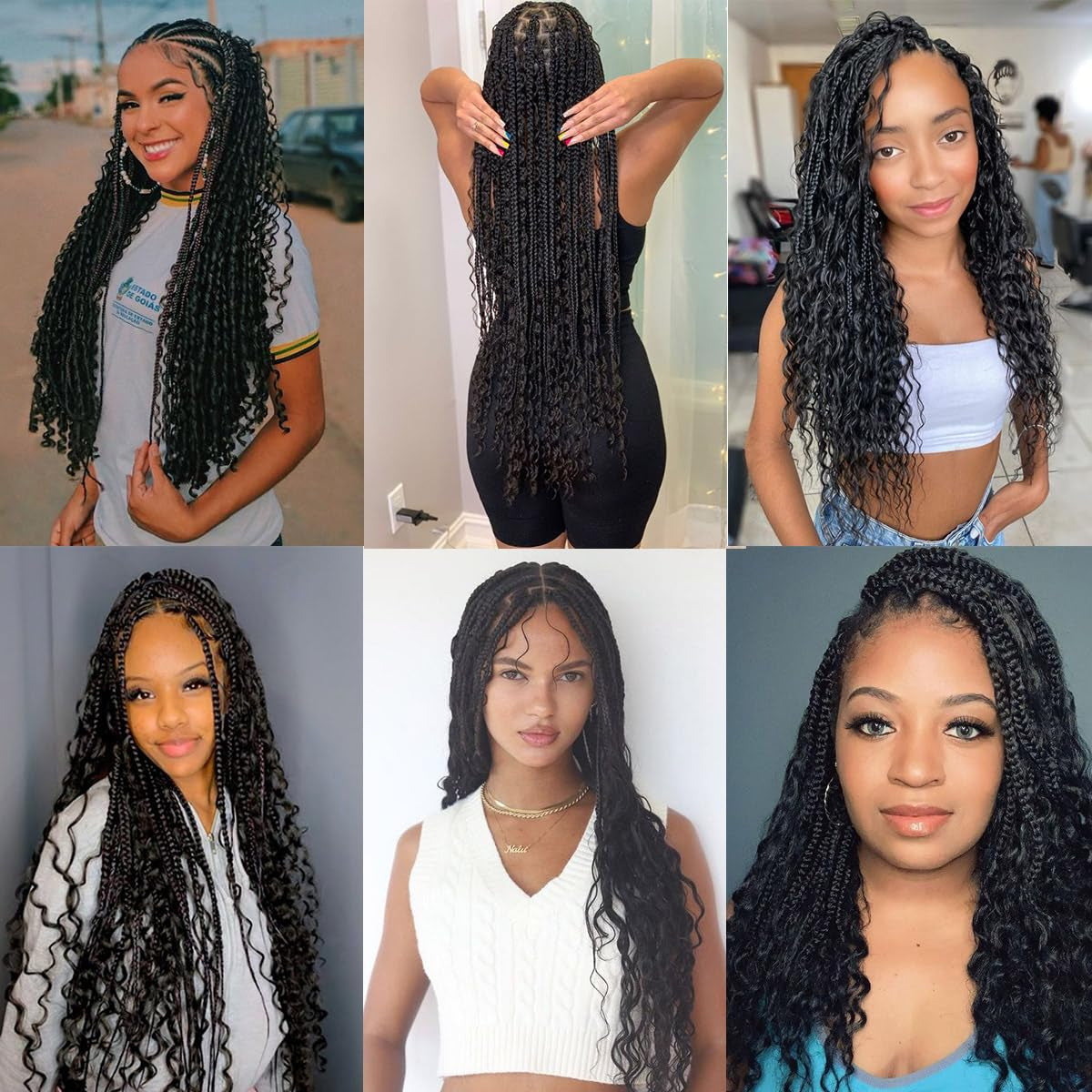 3 Packs 24 Inch Pre-Feathered Natural Black Body Wave Braiding Hair for Goddess Box Braids Crochet Hair French Curl Crochet Braids Synthetic Hair Extensions(1B#)