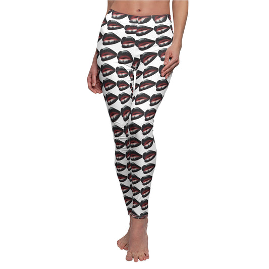 GALAXY LIPS GLOSSY Women's Cut & Sew Casual Leggings (AOP)