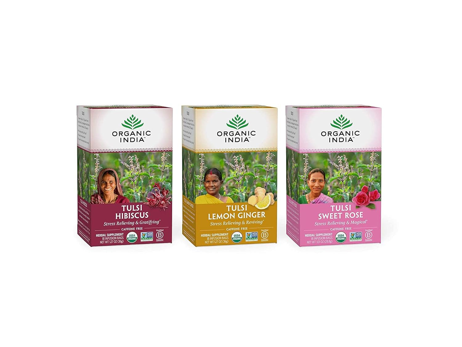 Calming Tulsi Ashwagandha Herbal Tea - Holy Basil Tea with Ashwagandha Root, Supports Restful Sleep - Adaptogen, Vegan, USDA Certified Organic, Non-Gmo - 18 Infusion Bags, 3 Pack TLBH
