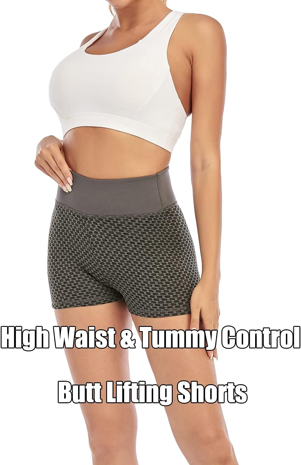 Women'S Butt Lifting Yoga Shorts High Waisted Ruched Booty Shorts Gym Workout Hot Pants