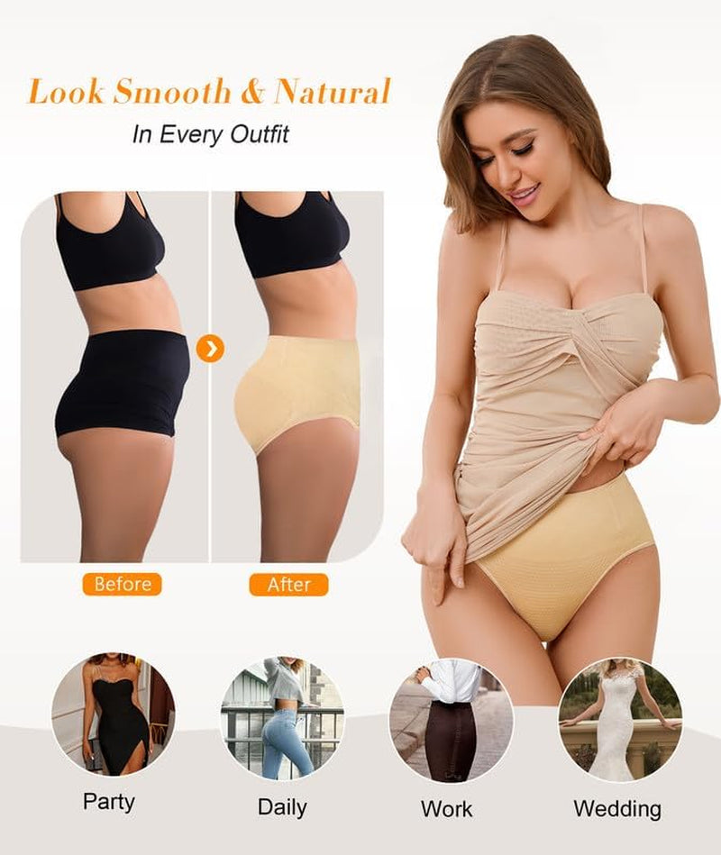 Shapewear Tummy Control Underwear Panties,Mid Waist Trainer Girdle Body Shaper Briefs Butt Lifting Shapewear for Women