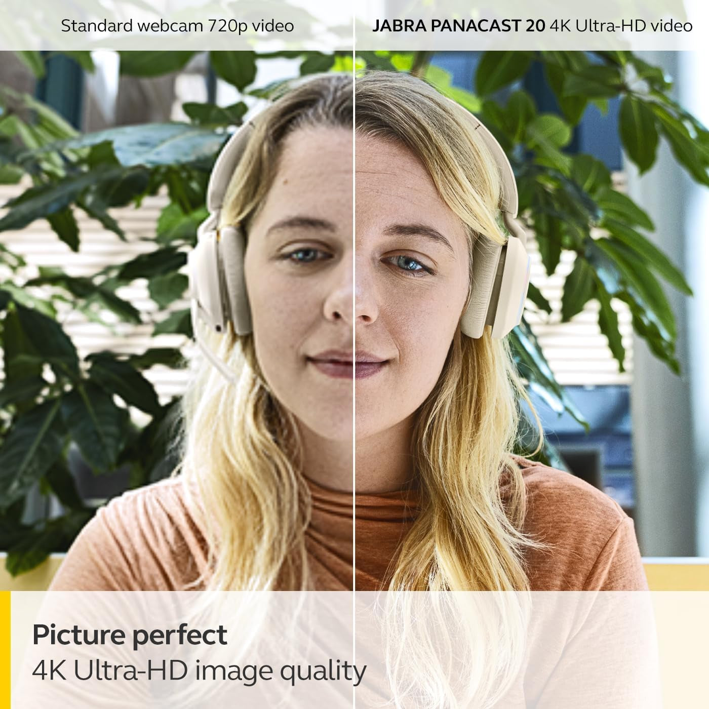 Panacast 20 4K Video Conferencing Camera - Flexible Plug & Play Personal Video Solution Computer Webcam with Ai-Powered 4K Ultra-Hd, Intelligent Zoom, and Lighting Optimization - Black