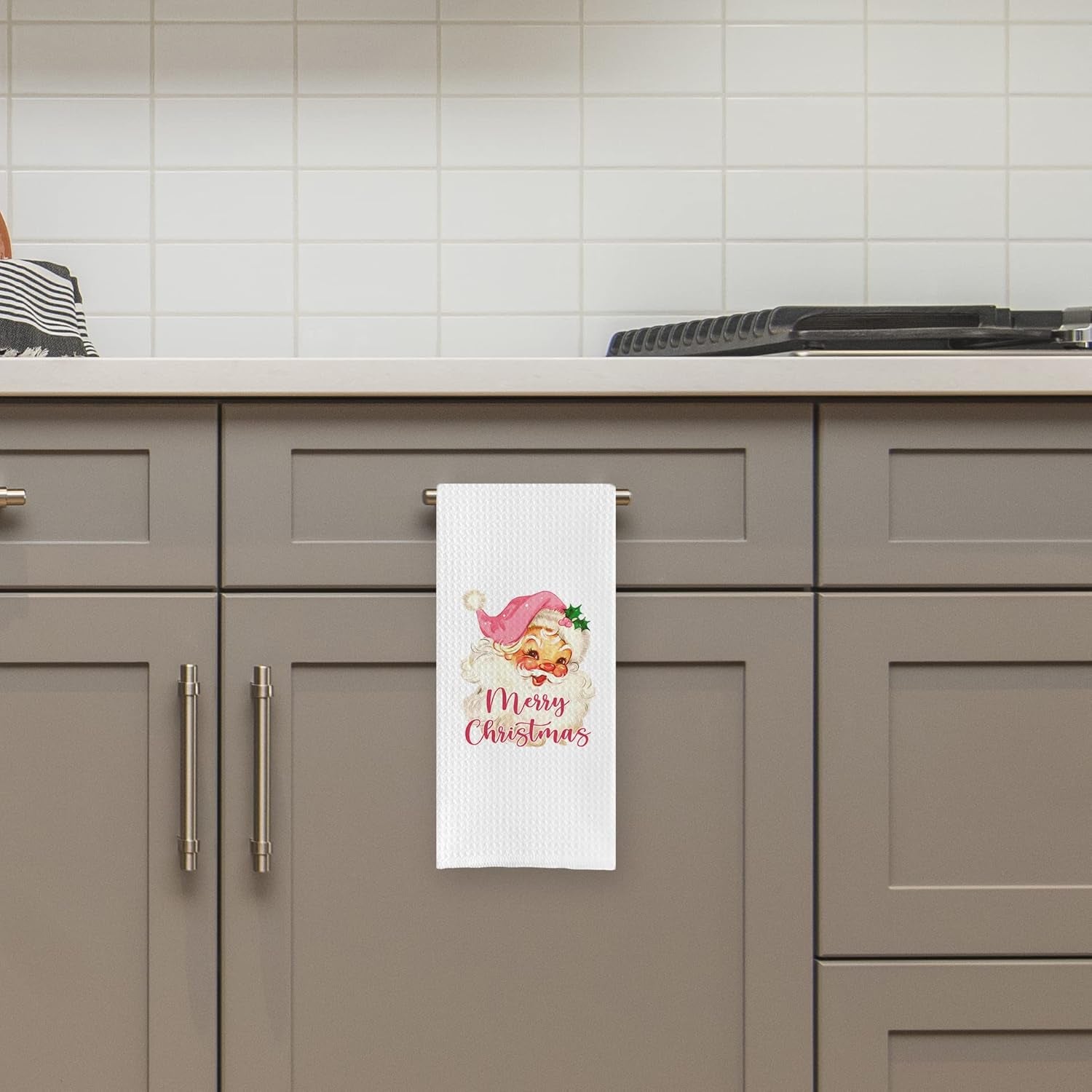 Pink Christmas Kitchen Towels,Pink Christmas Hand Towels,Pink Santa Christmas Towels,Pink Christmas Kitchen Decor,Christmas Bathroom Decor,Pink Merry Christmas Decor,16X24