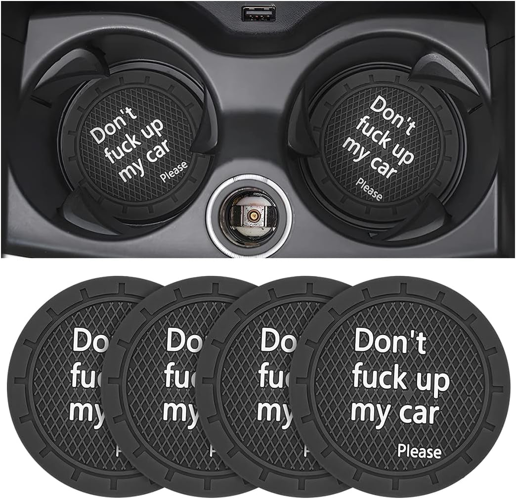 2 Pack Car Cup Holder Coasters, 2.75 Inch Non-Slip PVC Insert Cup Coaster, Anti-Scratch Auto Cup Mats for Women Men, Vehicle Interior Accessories Universal for Car, SUV, Truck (D Blue/2Pcs) TRUCK DRIVER