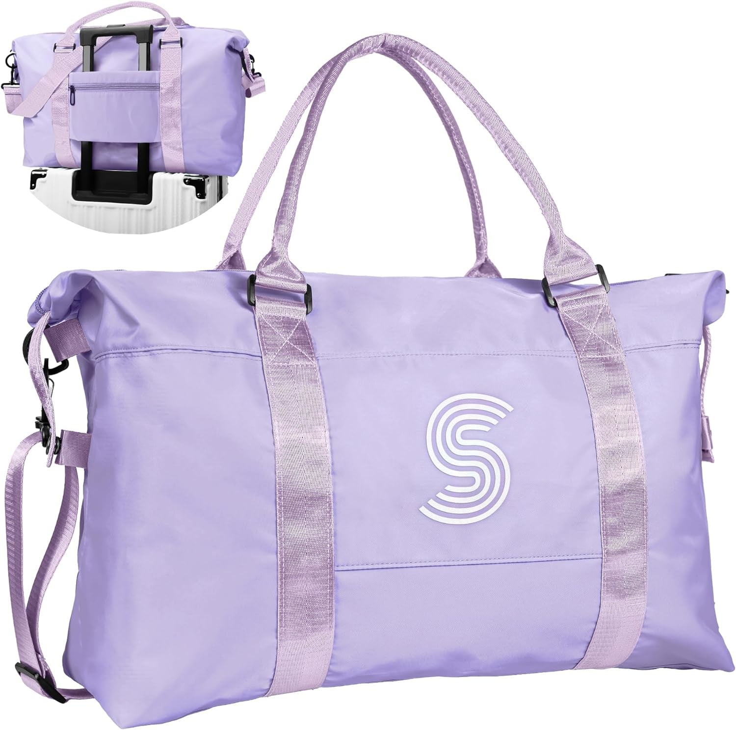 Gifts for Girls - 5 6 7 8 9 10 11 12 13 14 15 16 18 Year Old, Initial Travel Duffel Bag, Girl Personalized Bags, Kids Sports Bag, Monogram Overnight Bag for Kid, Gift for Friend (Letter B)