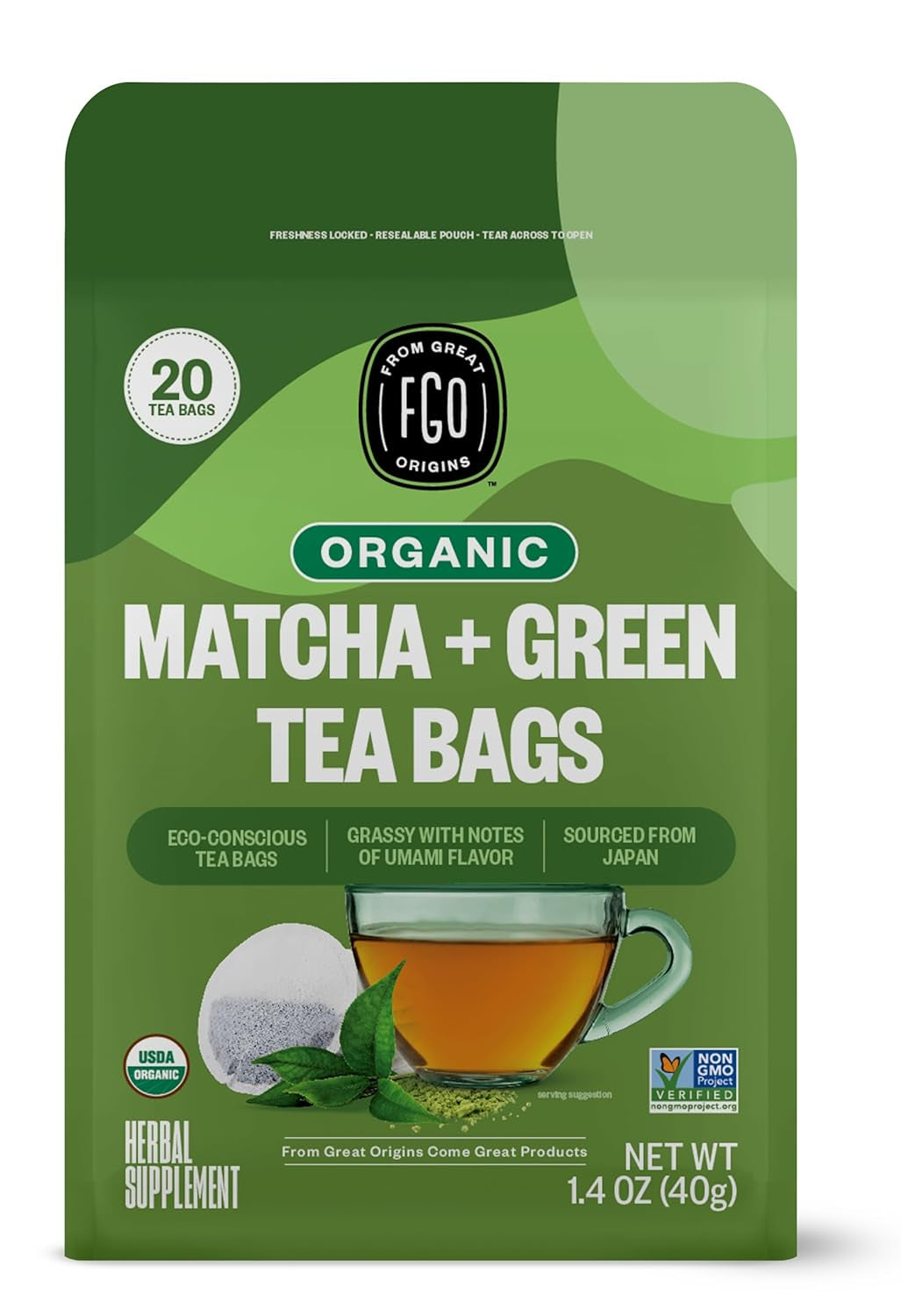 Organic Tulsi Holy Basil Tea, 100 Count, Eco-Conscious Herbal Tea Bags, Resealable Bag, Caffeine Free, Packaging May Vary (Pack of 1) TLBH