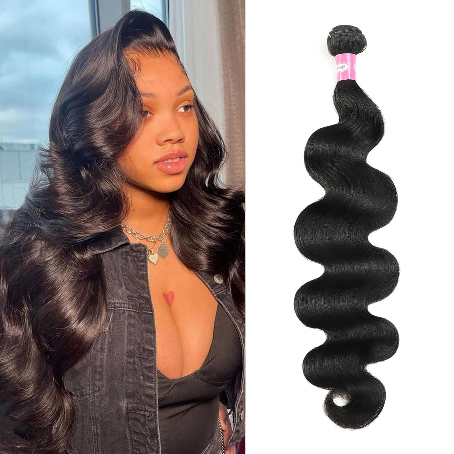 12A Body Wave Bundles Human Hair 1 Bundle Brazilian Virgin Human Hair Bundles Body Wave Bundles 16 Inch 100% Unprocessed Virgin Hair Single Bundles Body Wave Hair Human Bundles