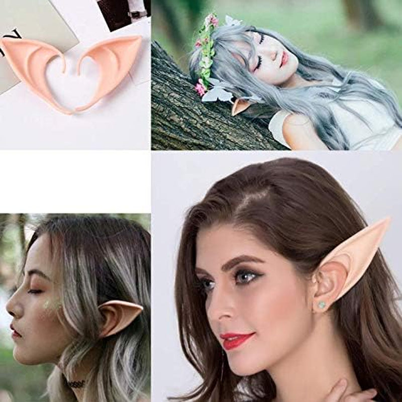 2 Pairs Elf Ear,Dress up Costume Soft Pointed Goblin Ears,Cosplay Halloween Party Dress up Elf Ears Cosplay Masquerade Accessories