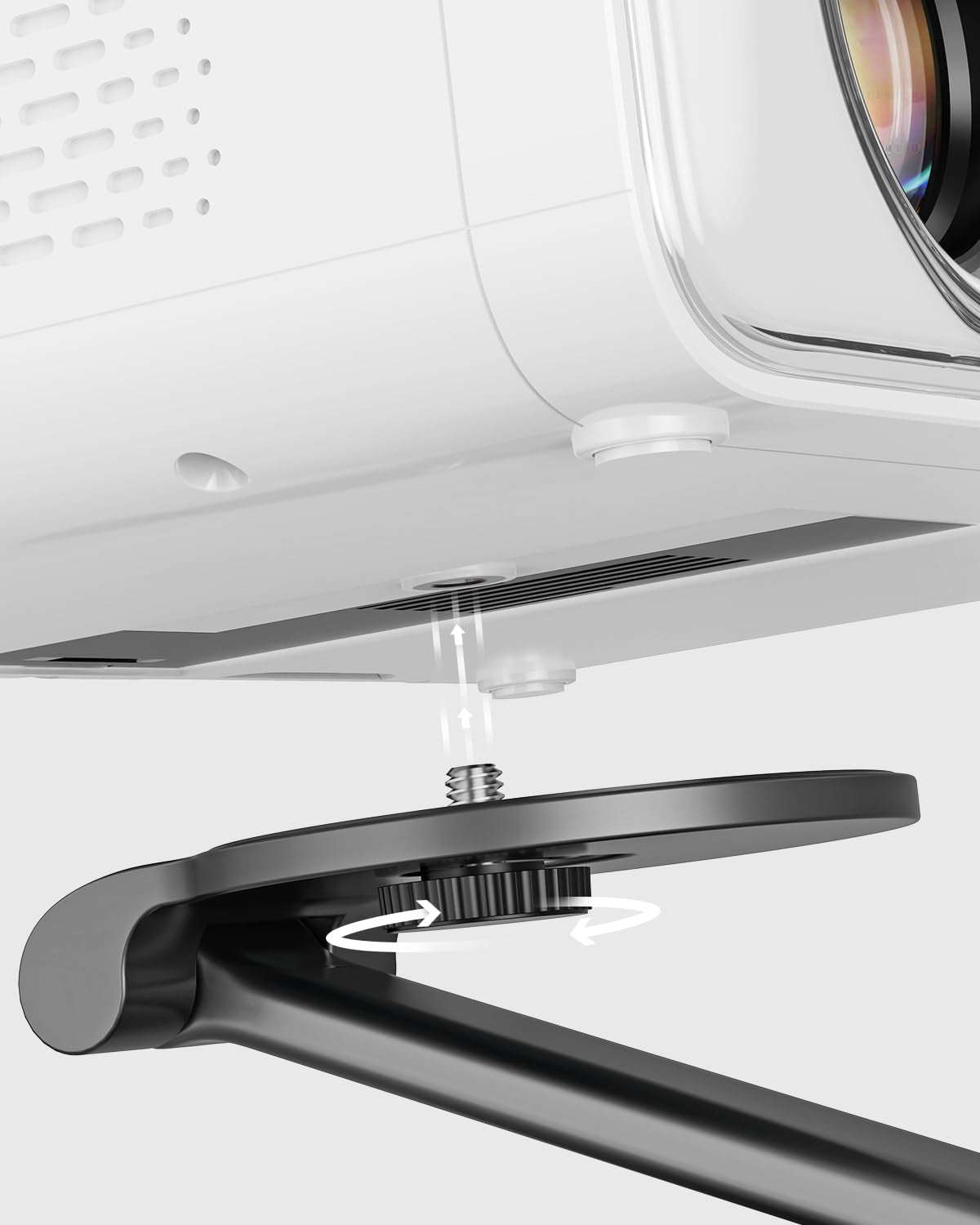 Portable Projector Foldable Stand with 180-Degree Rotation for Eazze Series (367G) & 47.24" Fixed Height Floor Stand, 1/4-Inch Screw, 360° Rotatable, Multi-Device Compatible