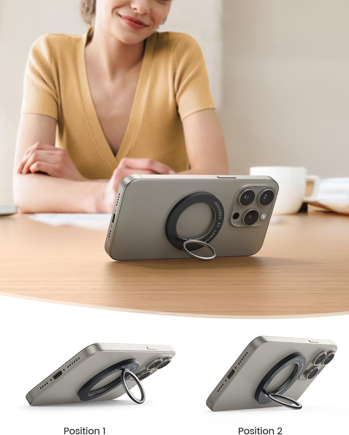 Magnetic Phone Ring Holder for Magsafe, [Flexible 360° Rotation] Magnet Finger Ring Grip Stand Holder, Fit for Iphone 16 15 14 13 12, Pro, Pro Max, Plus, Mag Safe Accessories, Misty Black