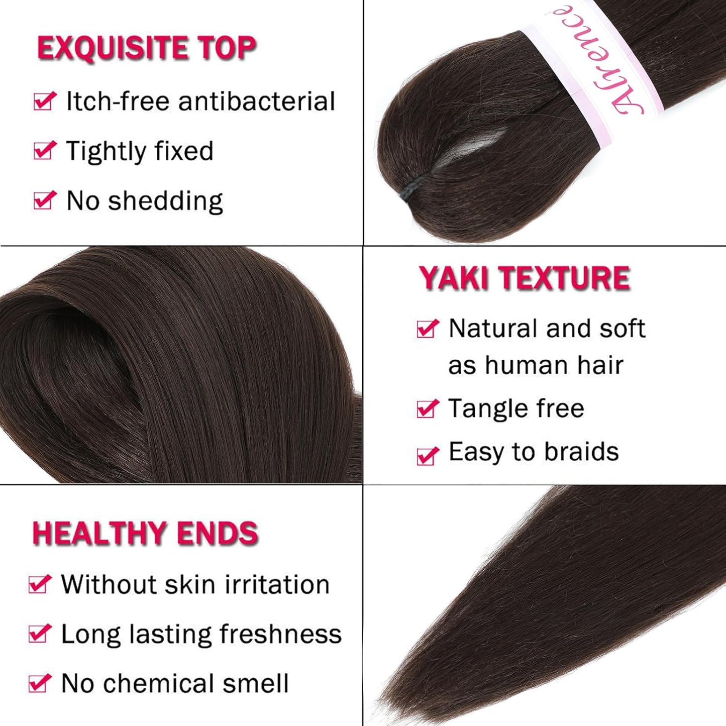 Pre Stretched Braiding Hair Long Braid 30 Inch 8 Packs Professional Braiding Hair Extensions Synthetic Crochet Twist Braids (30 Inch, 6#)