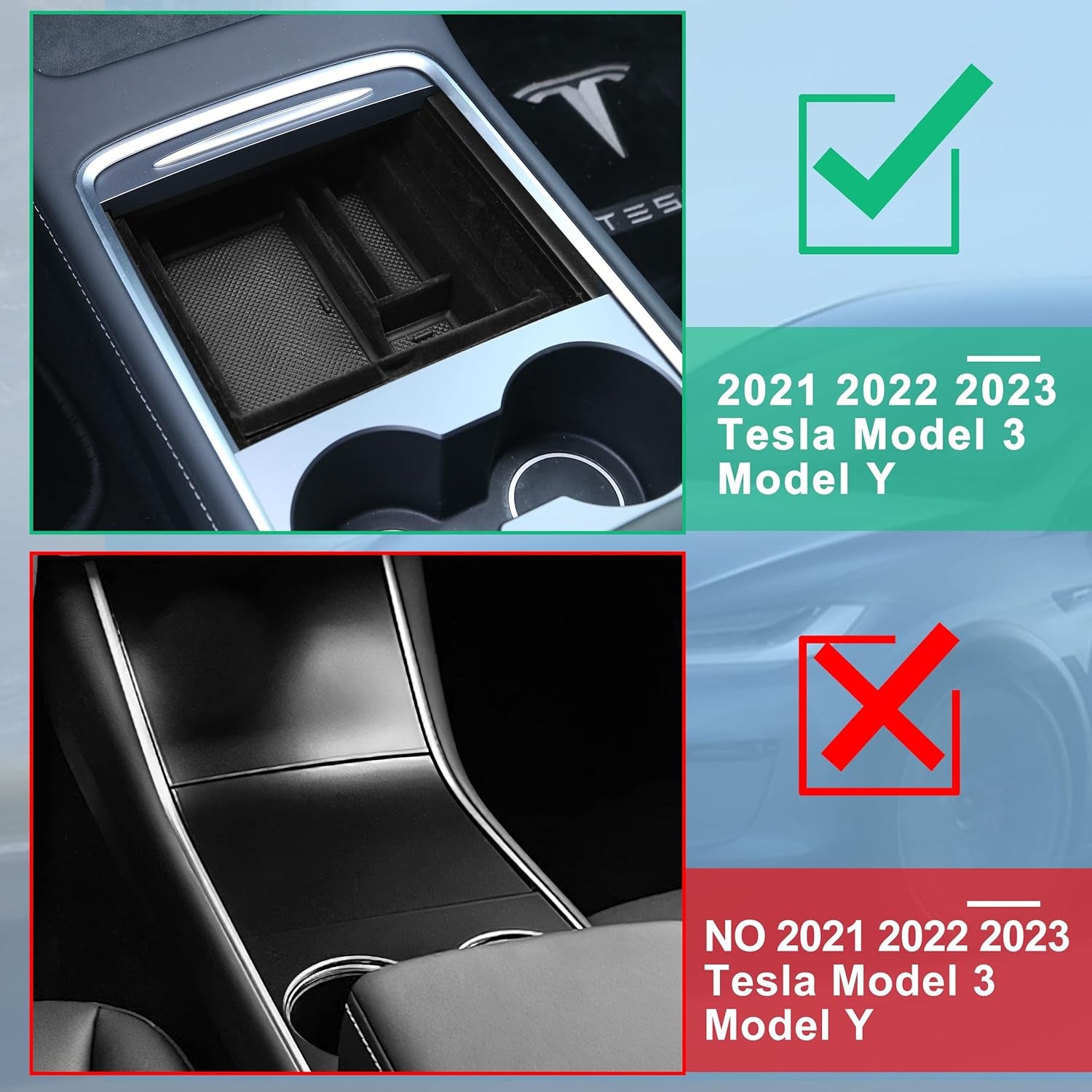 5Pcs 2023 Upgraded Center Console Organizer Tray Compatible for Tesla Model 3 Model Y Accessories 2023 2022 2021 Armrest Hidden Drawer Storage Box 1PC Webcam Cover 1PC Tissue Holder