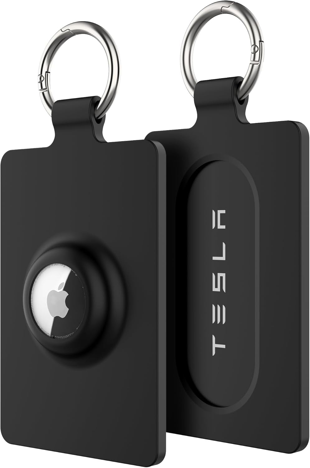 Card Holder for Tesla Keycard with Airtag, Soft Silicone Key Card Protective Case Cover for Tesla Model 3 Y S X, Key Holder with Keychain Key Rings - 1 Pack