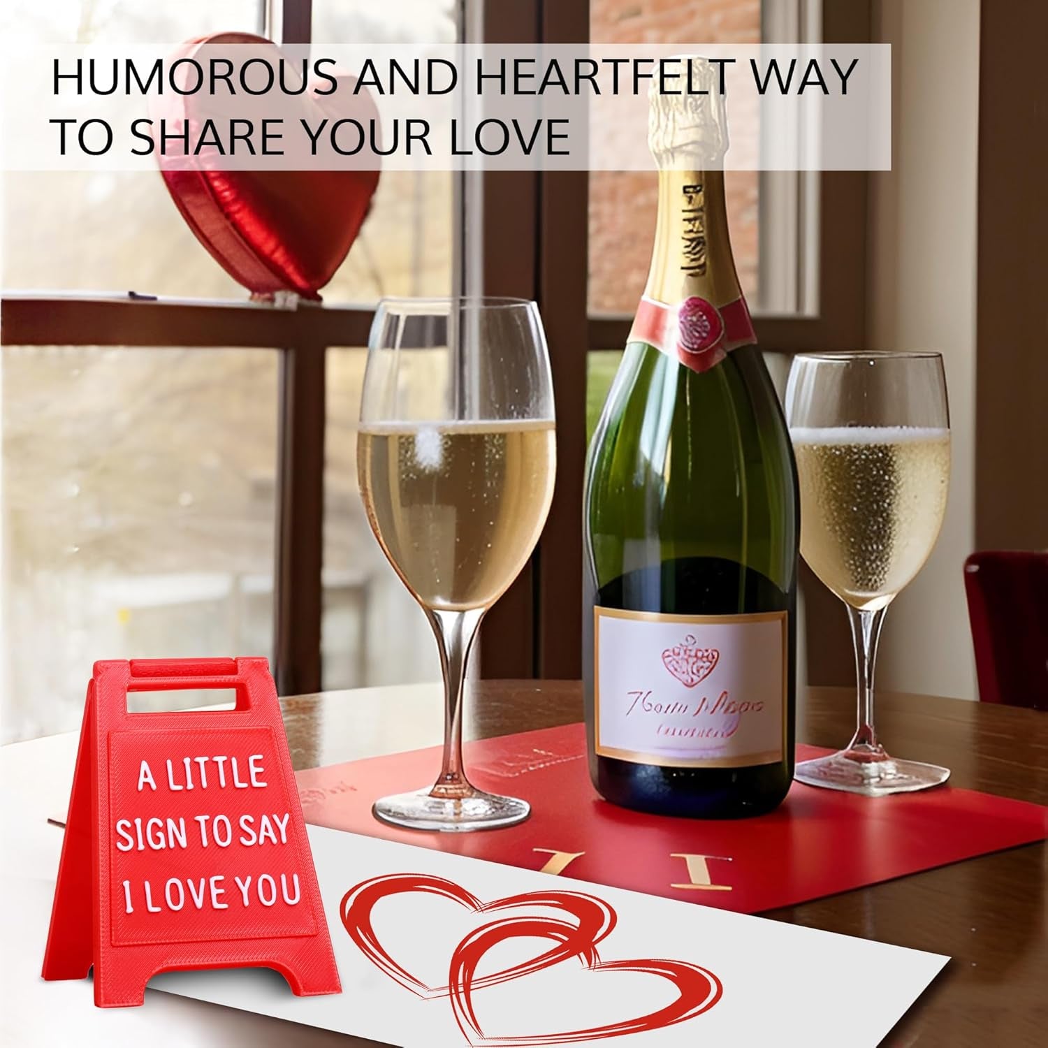 Valentines Day Gifts - Romantic I Love You Sign - Fun Boyfriend Valentine Day Gift - Cute Birthday, Christmas, Wedding Gift for Girlfriend, Wife, Fiancee - Mini Sign Statues Decoration