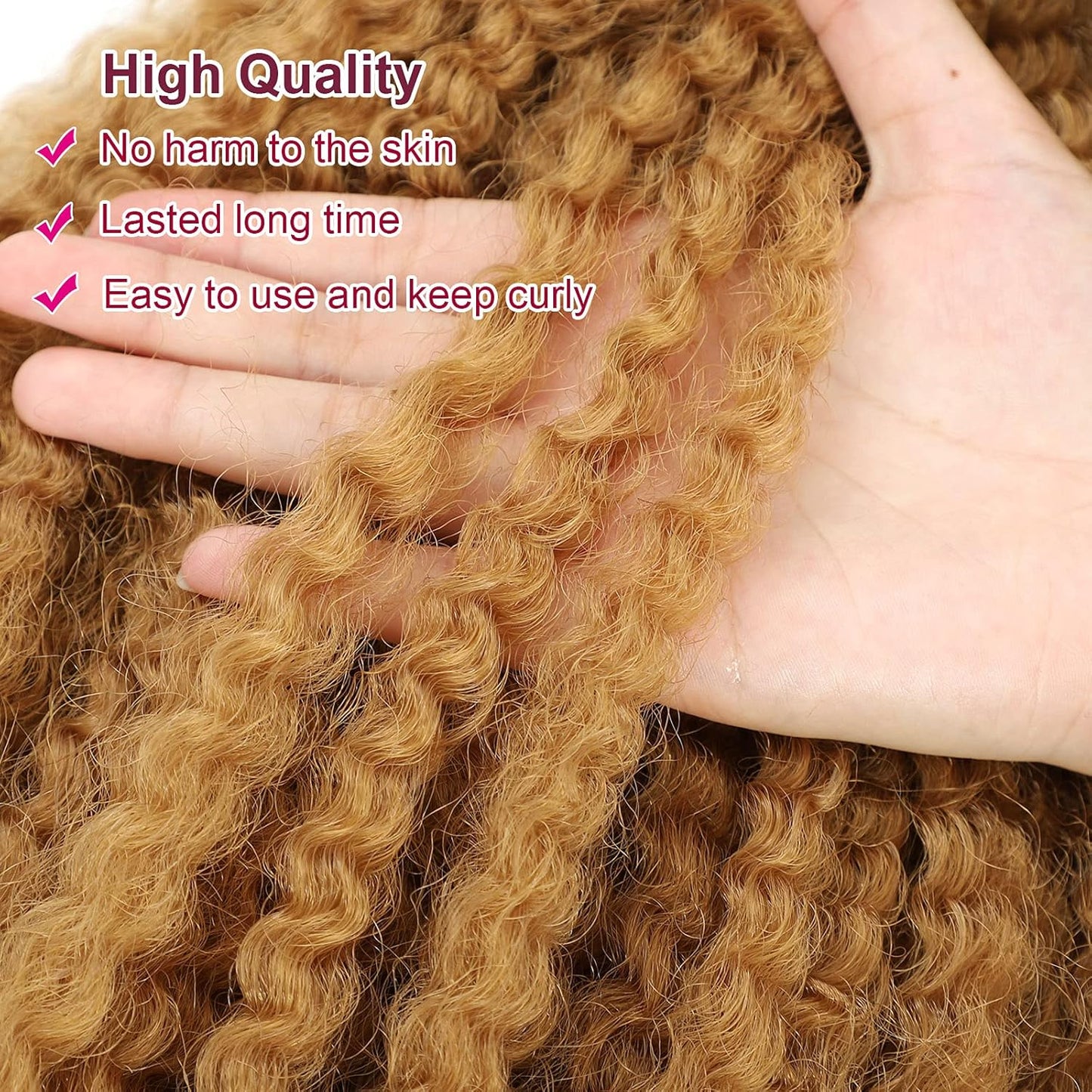 Marley Hair 24 Inch Marley Twist Braiding Hair, Afro Kinky Marley Hair for Faux Locs Crochet Hair Hair Extensions (24 Inch (Pack of 3), #27)