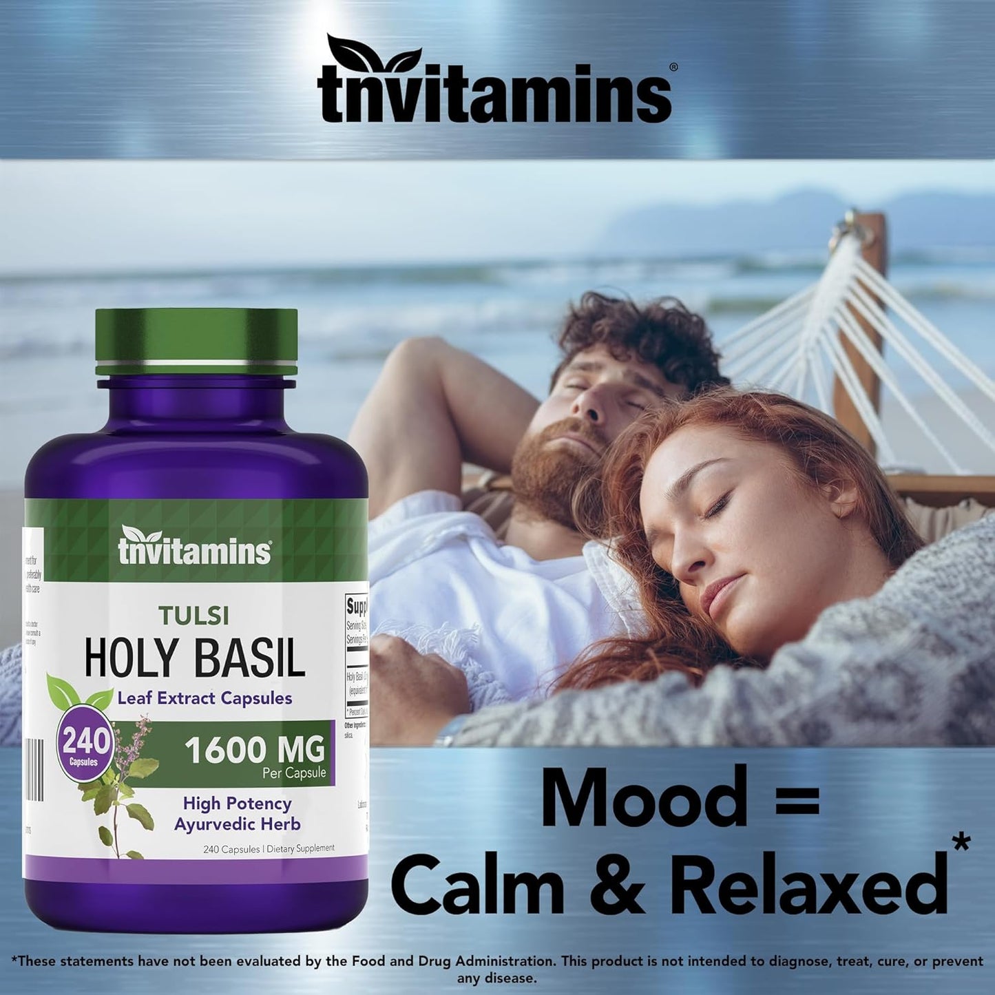 Holy Basil Capsules (1,600 Mg Equivalent - 240 Capsules) | 8 Month Supply | AKA Tulsi | May Promote Stress & Frustration Relief* | Adaptogenic, & Ayurvedic Herb TLBH