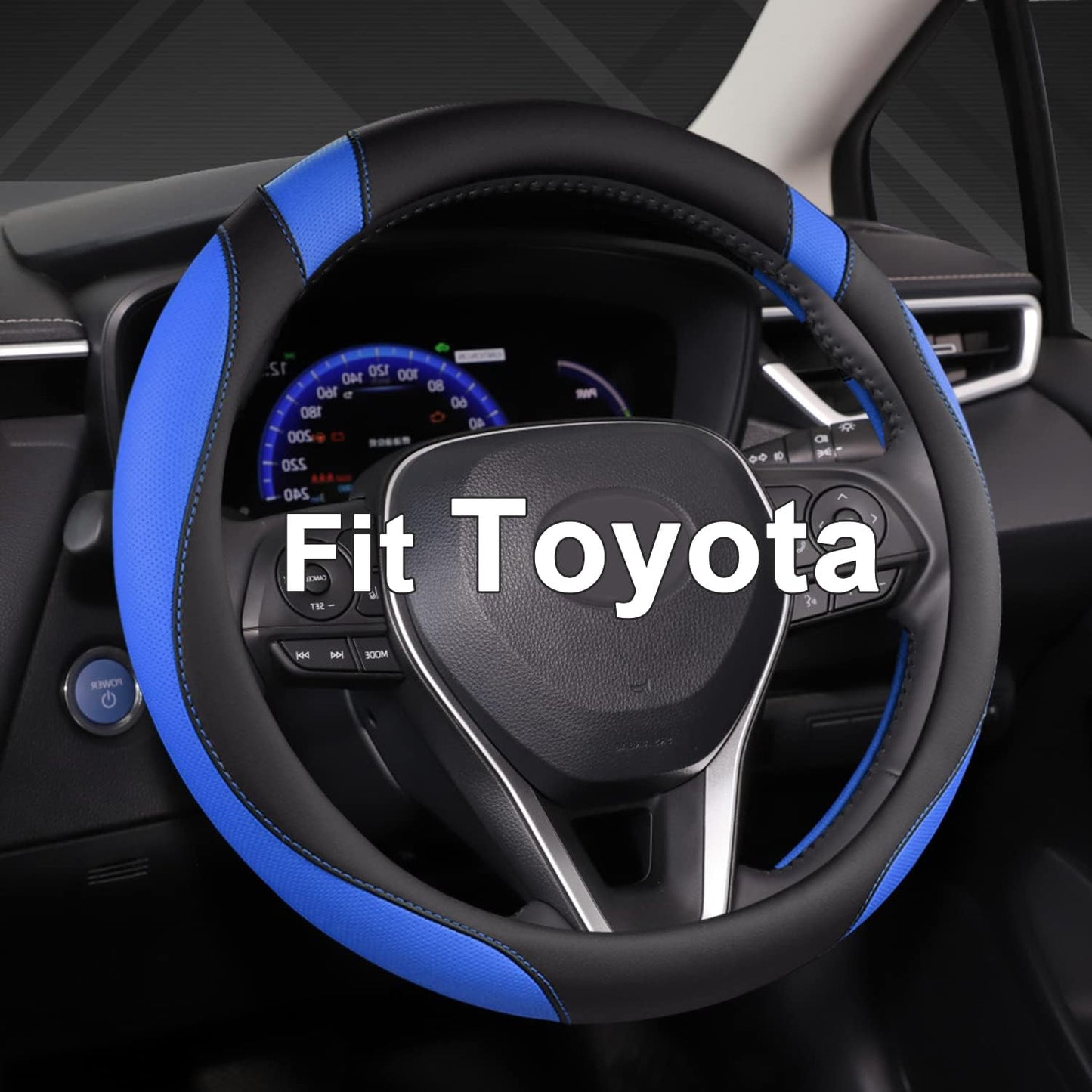 Customized Auto Car Steering Wheel Cover for Toyota (Black)