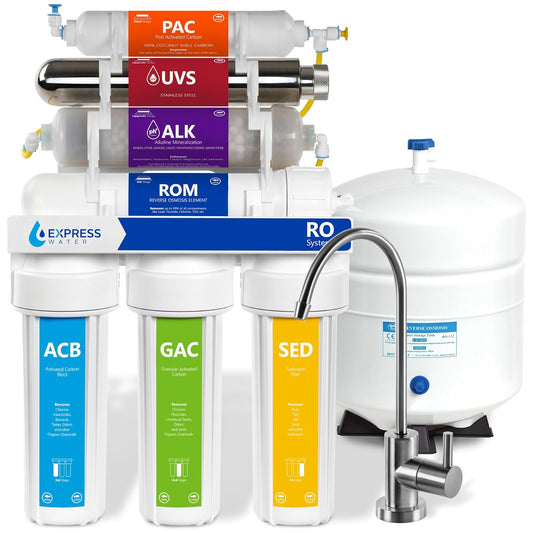 UV Reverse Osmosis Water Filtration System – 11 Stage UV Water Filter with Faucet and Tank – under Sink Water Filter with Alkaline Filter for Added Essential Minerals 100 GDP TRUCK DRIVER