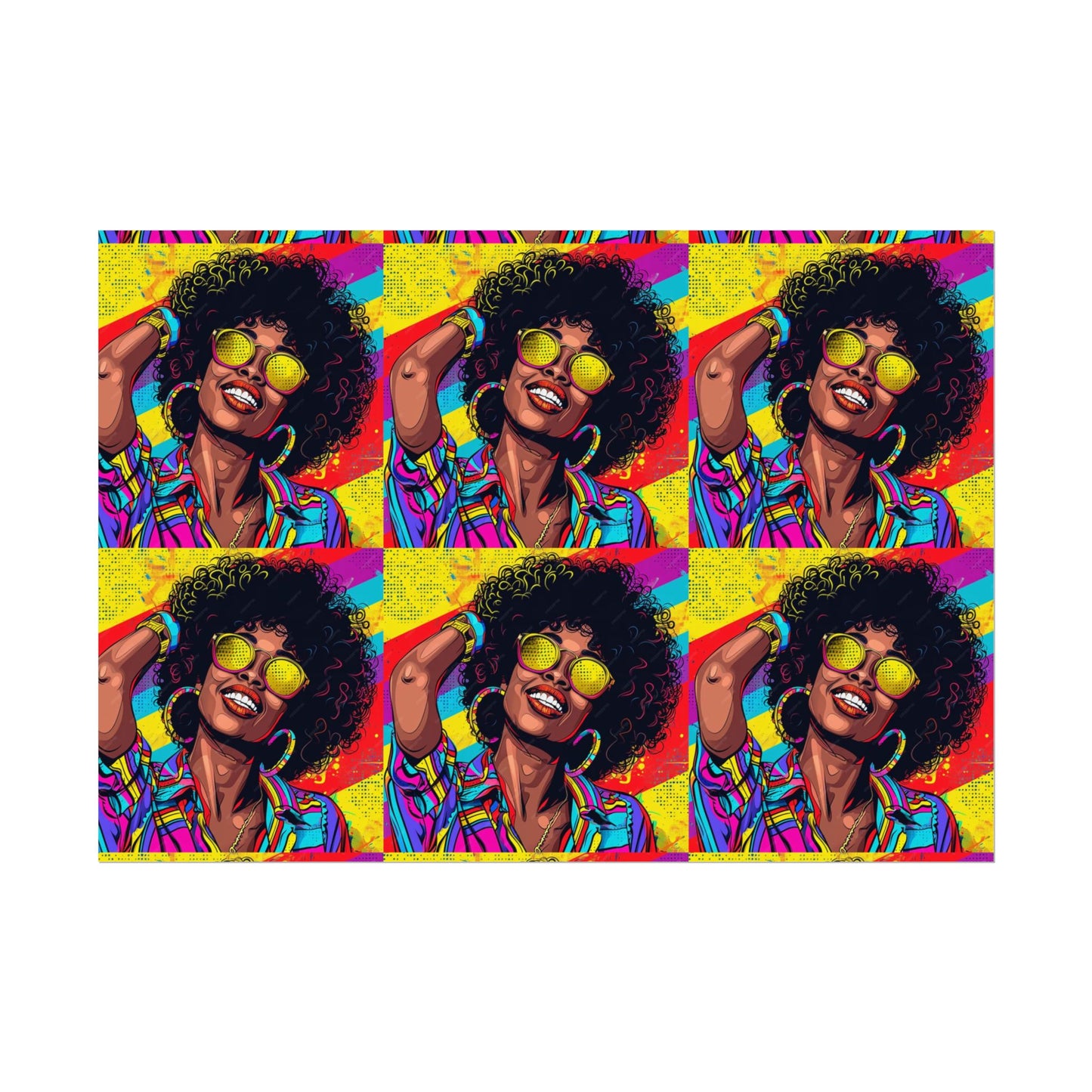 Woman afro hair with braids fat black color drawing Rolled Posters